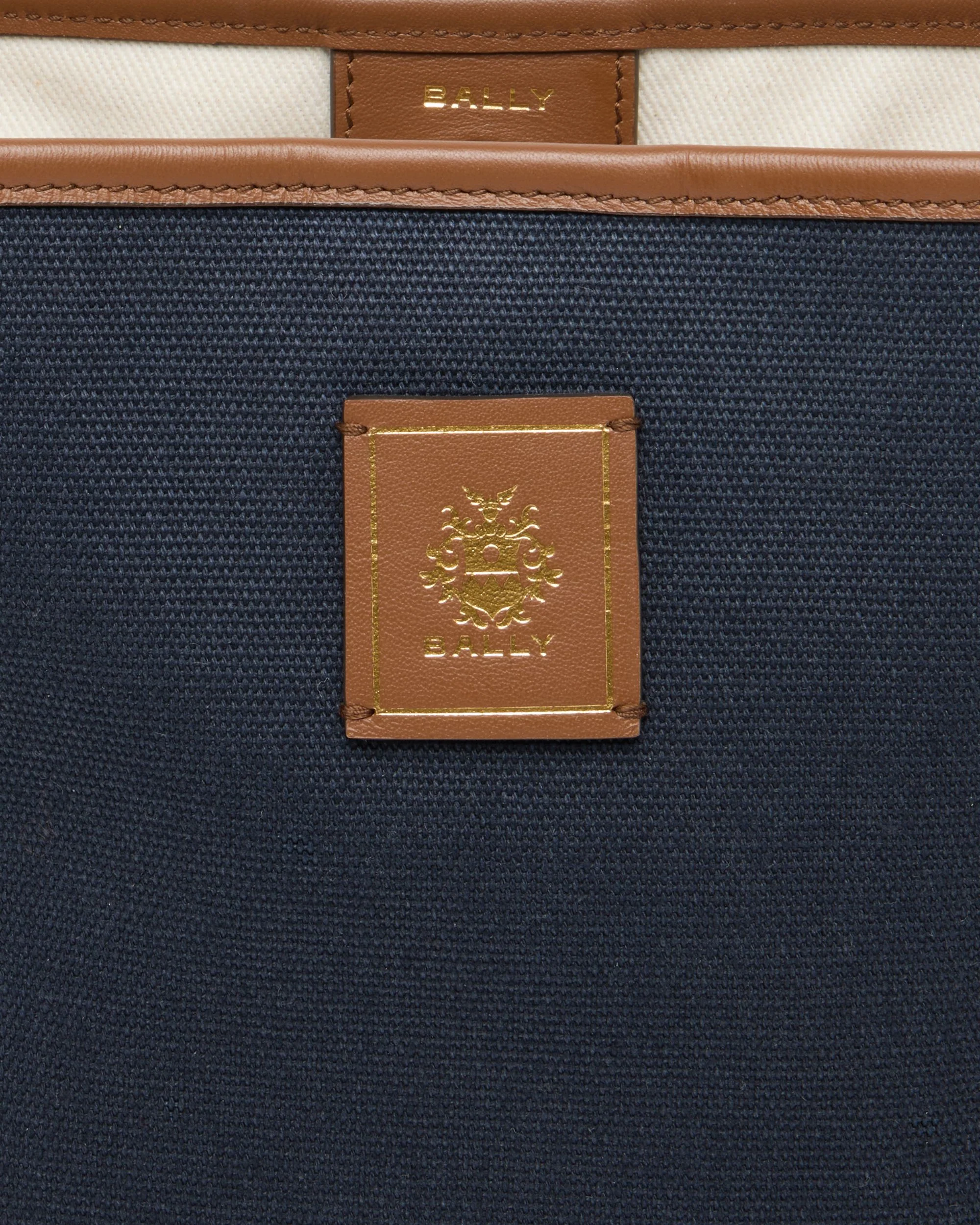 Edelbliss Bucket in Navy Blue Canvas with a Bally Ribbon - Image 5