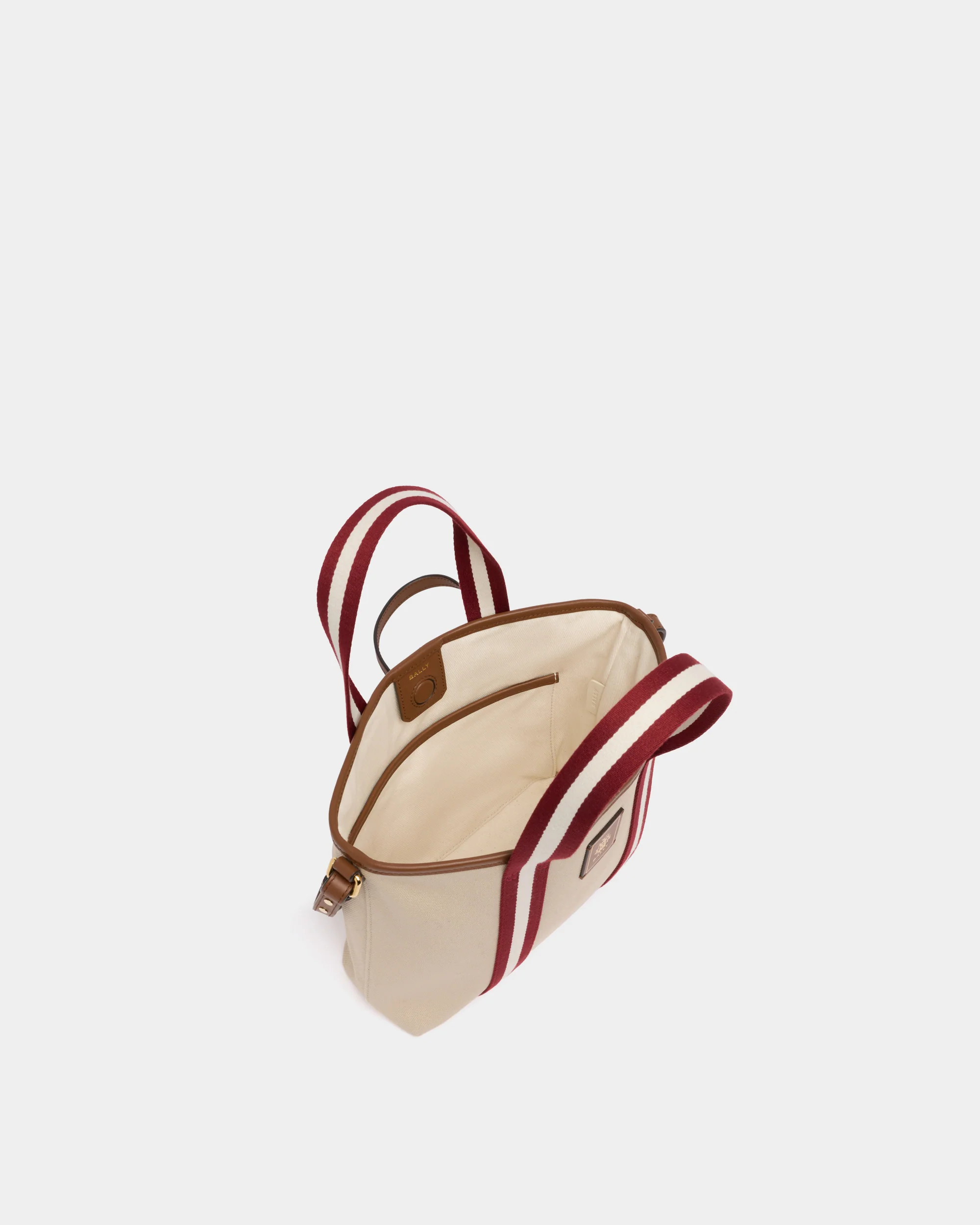Edelbliss Tote Bag in Ivory Canvas with a Bally Ribbon - Image 4