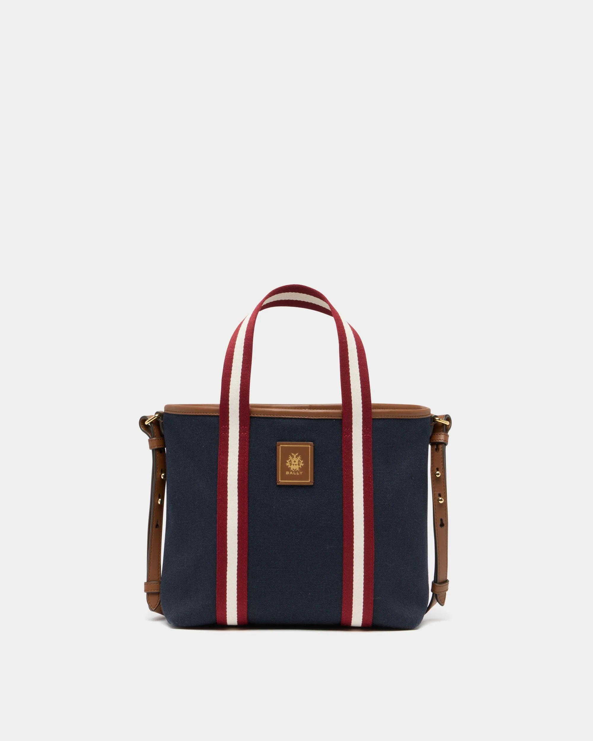 Edelbliss Tote Bag in Navy Blue Canvas with a Bally Ribbon