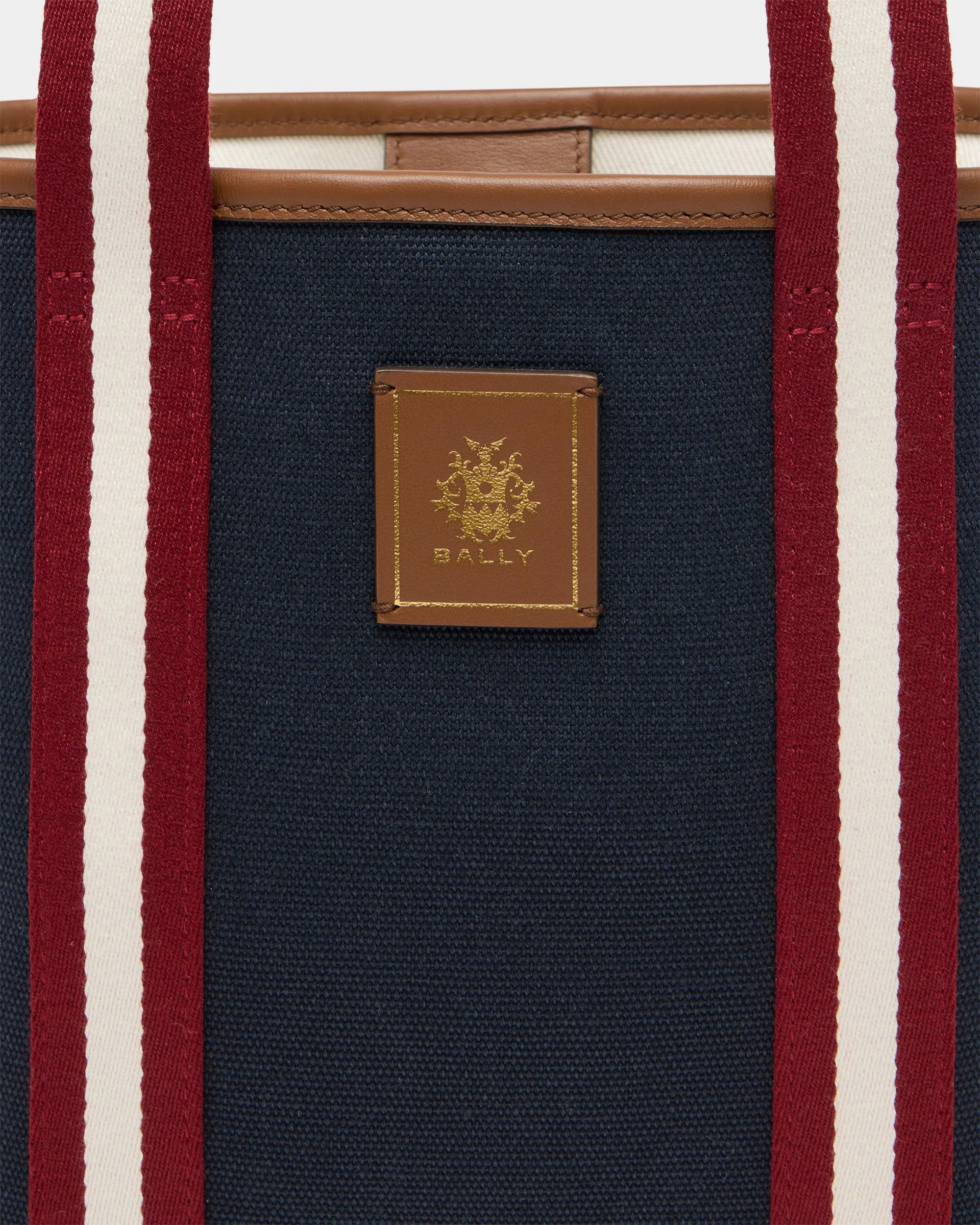 Edelbliss Tote Bag in Navy Blue Canvas with a Bally Ribbon - Image 6