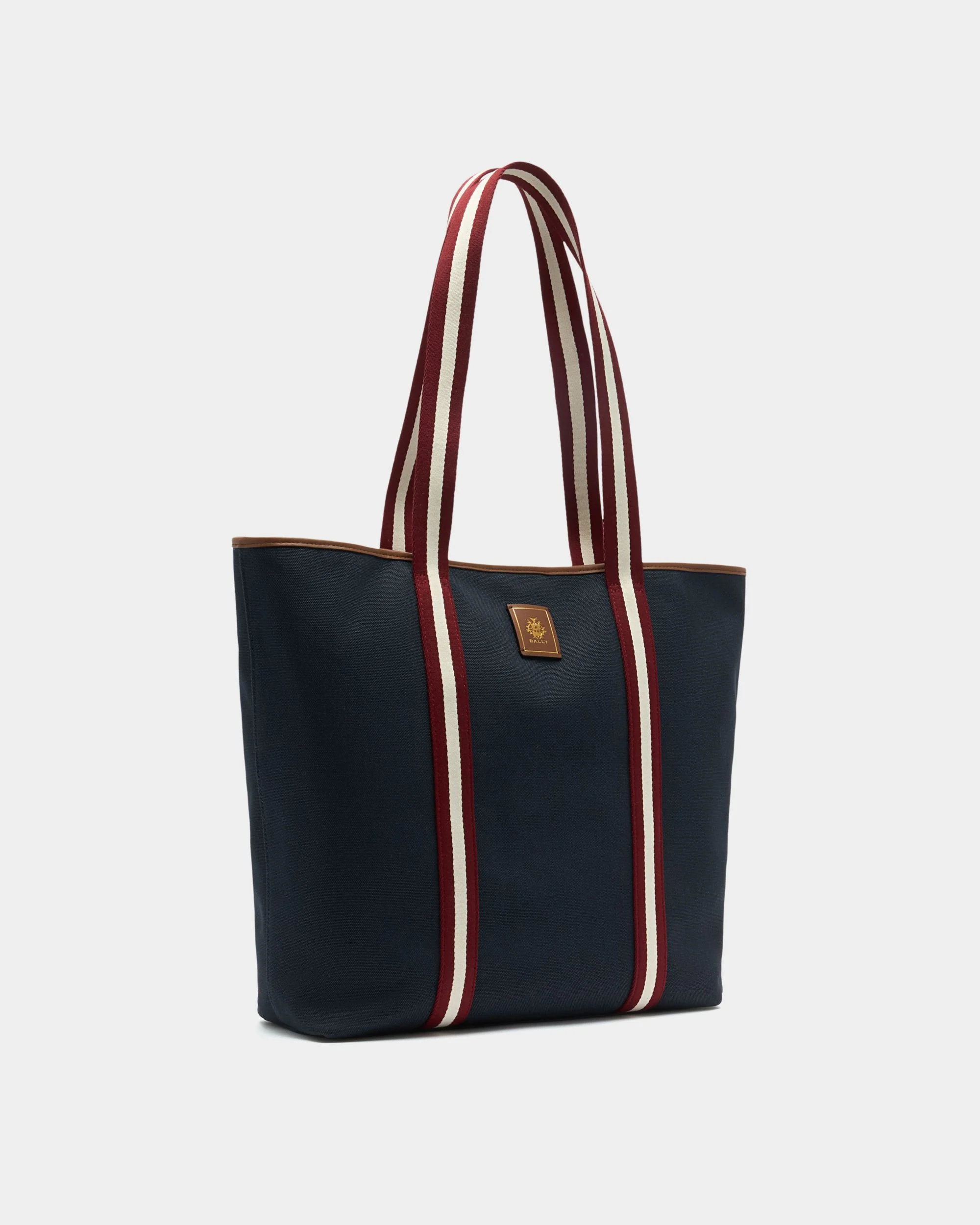 Edelbliss Tote Bag in Navy Blue Canvas with Bally Ribbon - Image 4