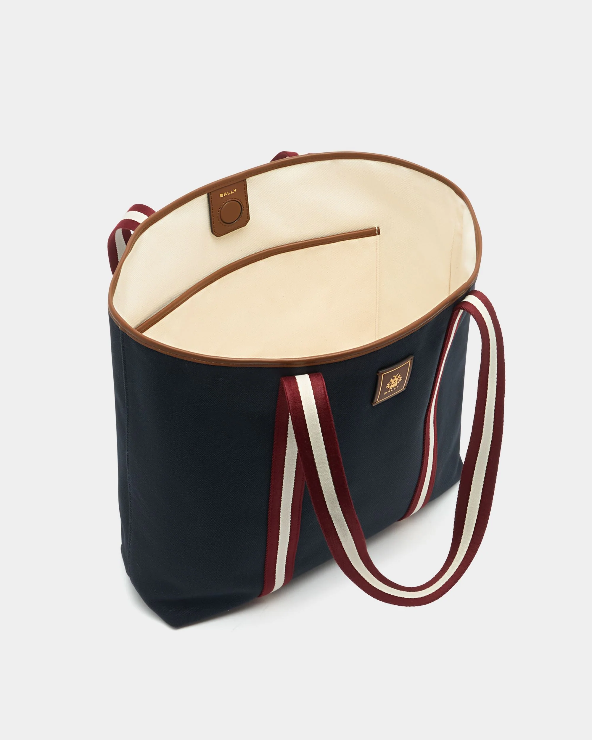 Edelbliss Tote Bag in Navy Blue Canvas with Bally Ribbon - Image 5