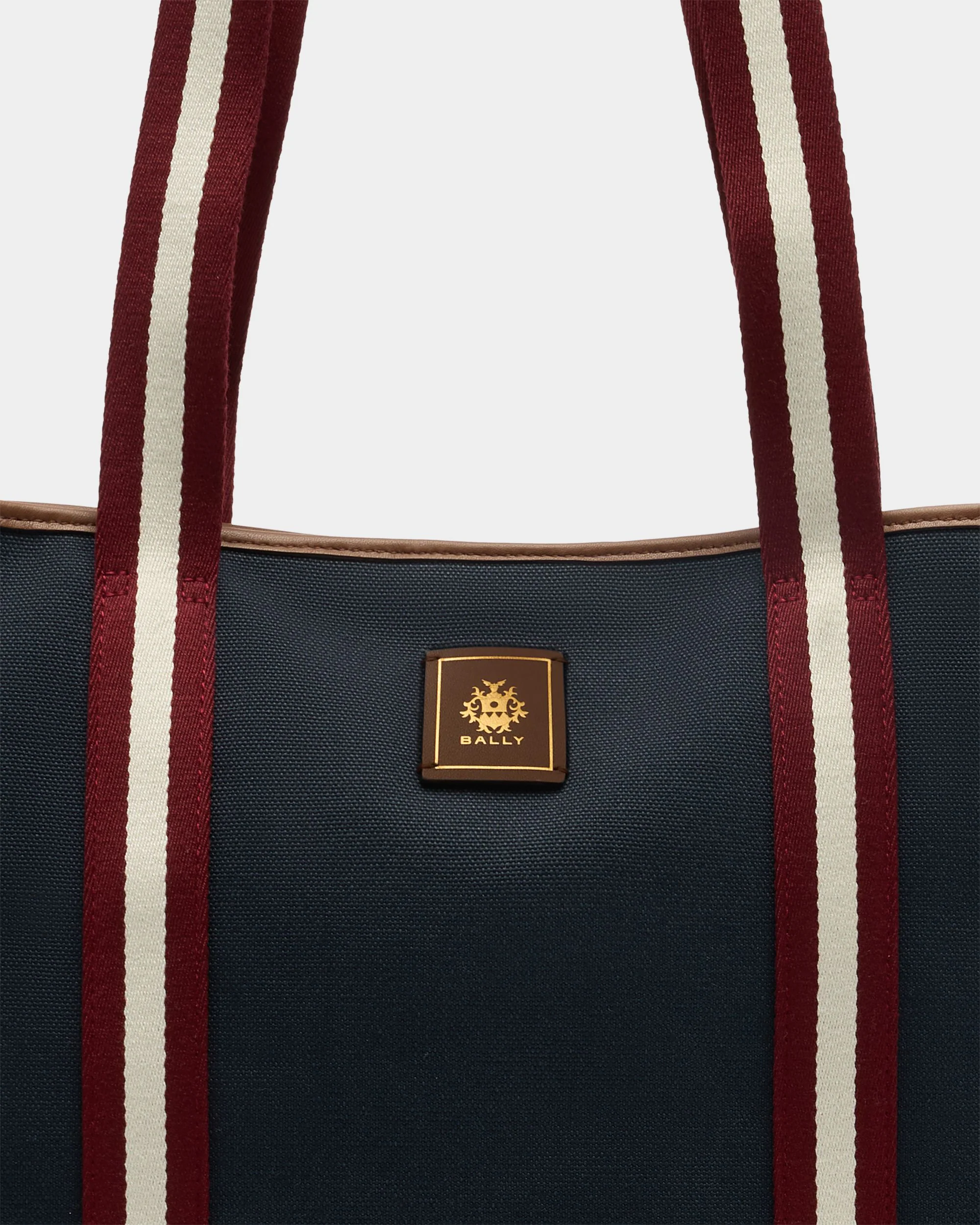 Edelbliss Tote Bag in Navy Blue Canvas with Bally Ribbon - Image 6