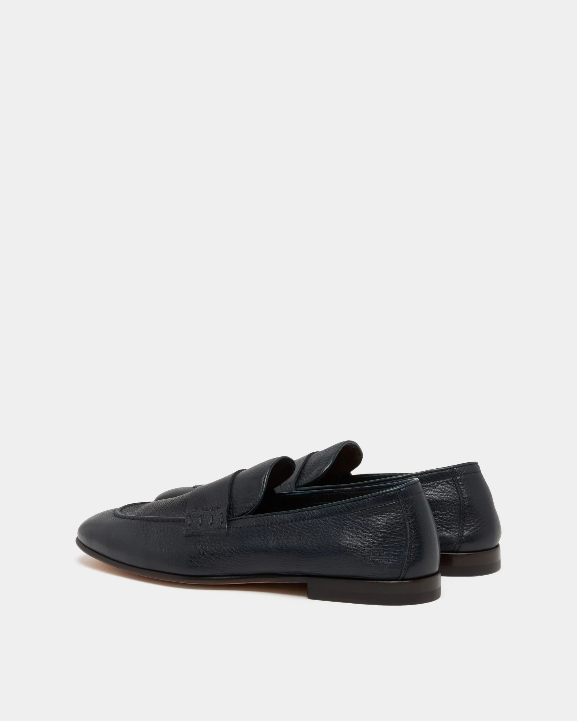 Elios Loafer in Blue Grained Leather - Image 4