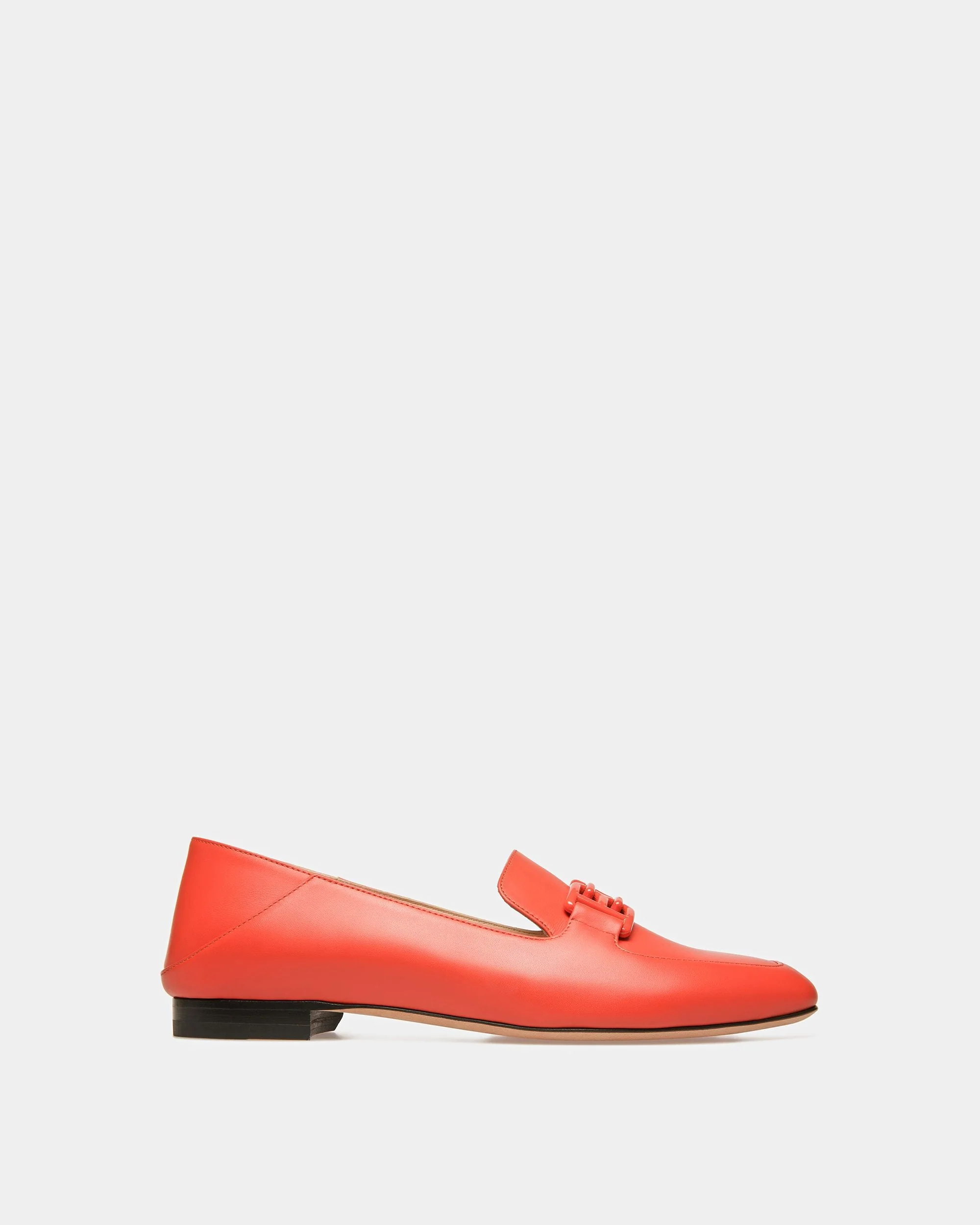 Ellah Leather Slippers In Orange