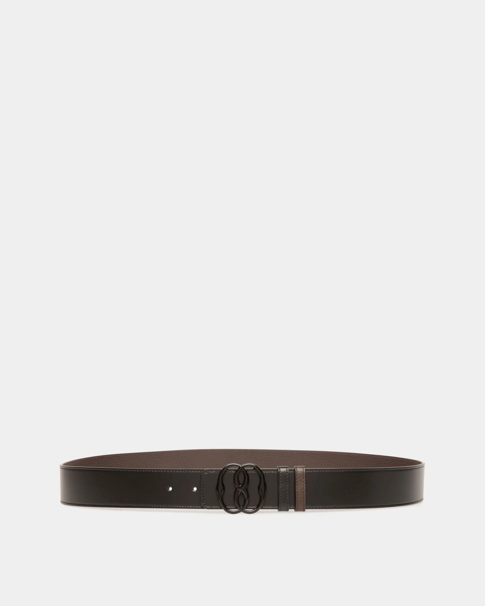 Emblem 40mm Reversible Belt in Ebano and Black Leather