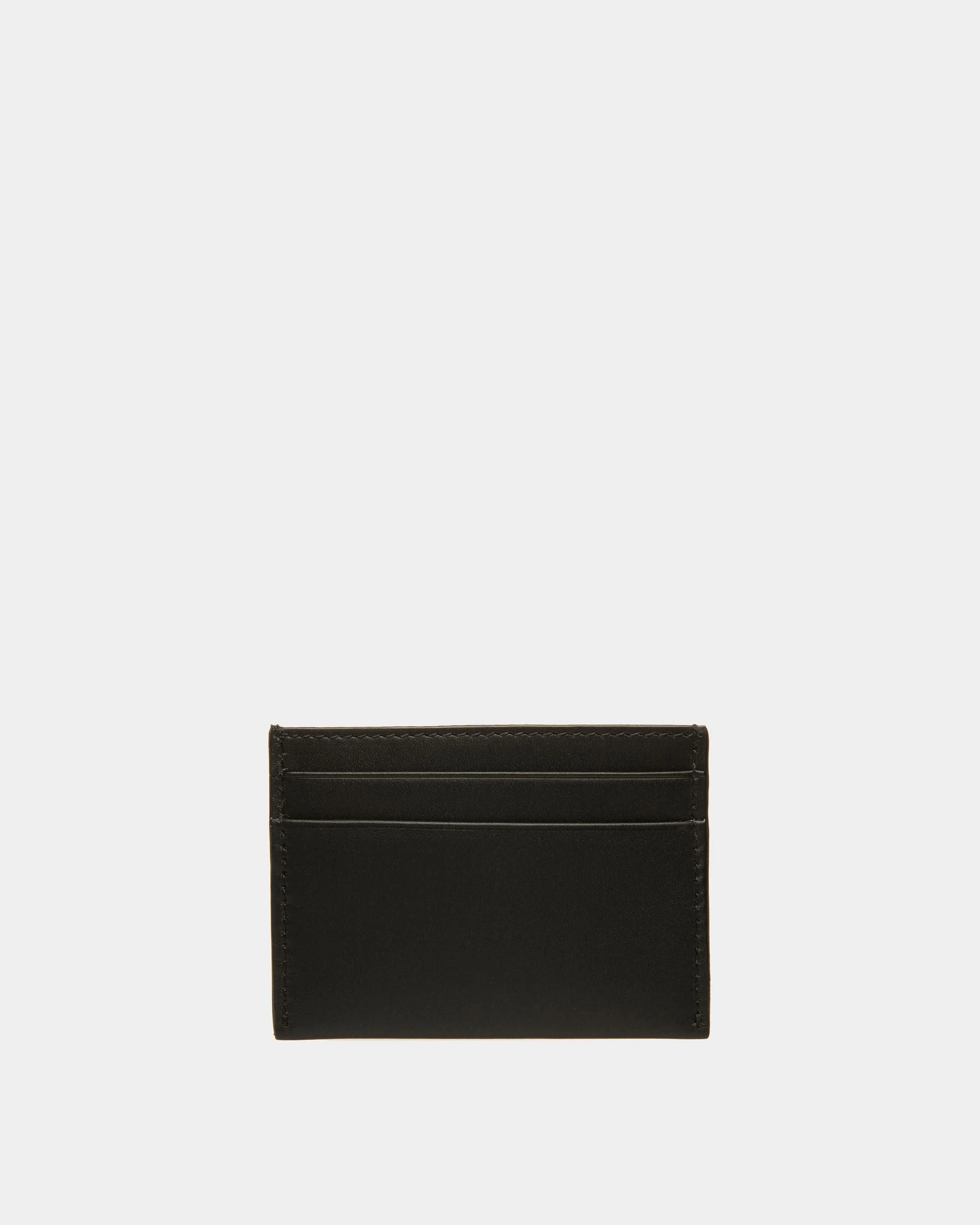 Emblem Card Holder In Black Leather - Image 2