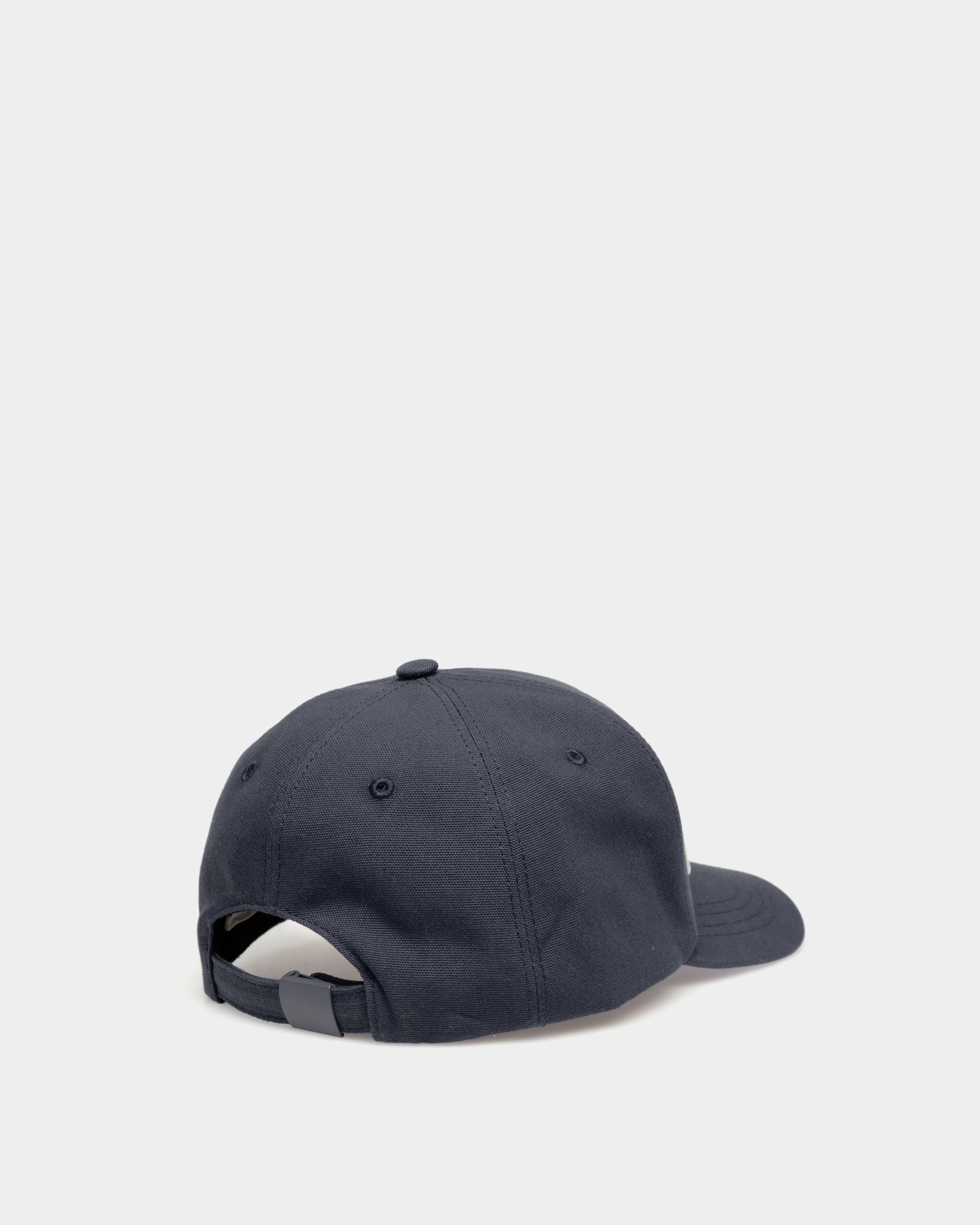 Embroidered Logo Baseball Hat In Midnight Cotton - Image 2