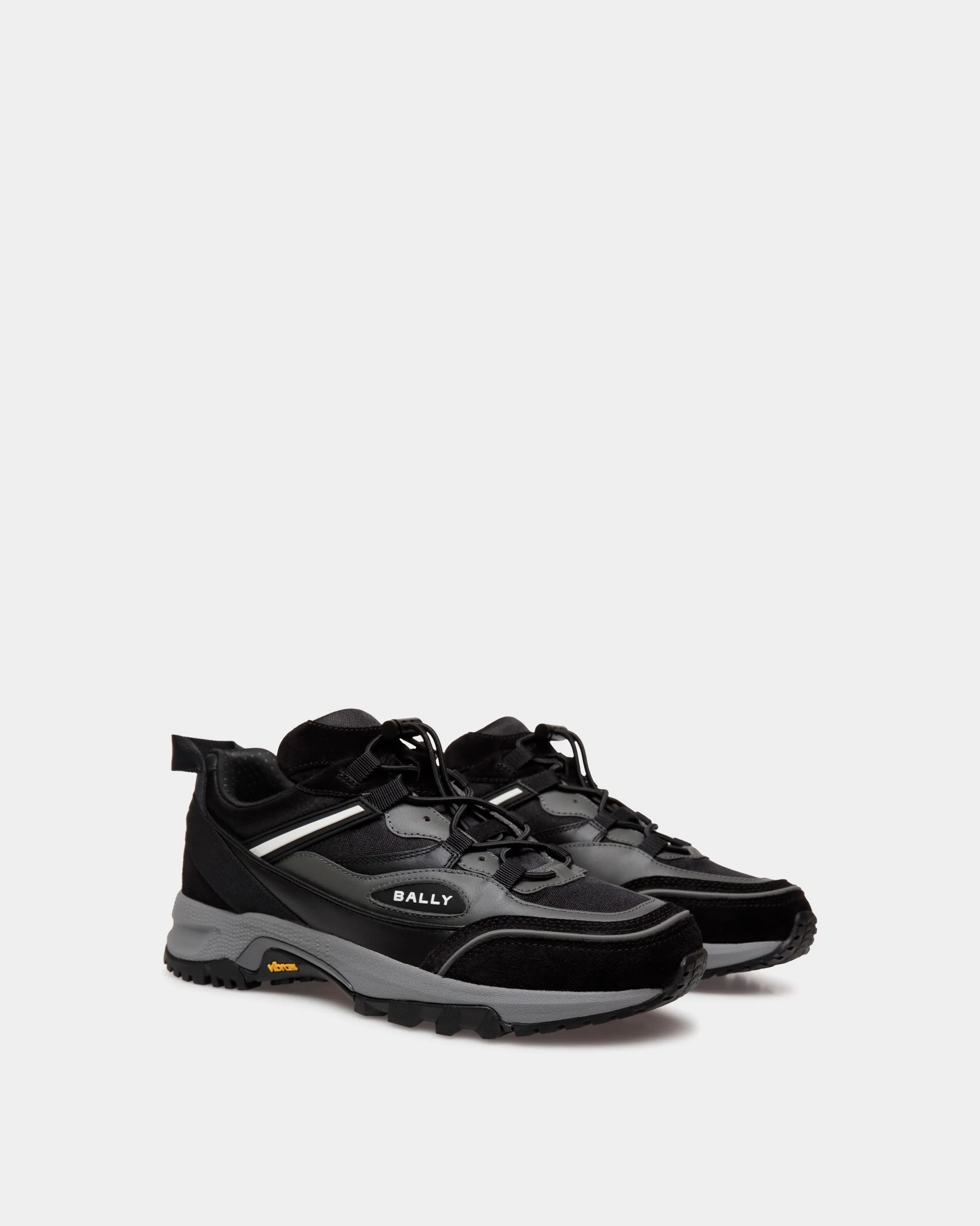 Faster Sneaker In Black Leather and Nylon - Image 2