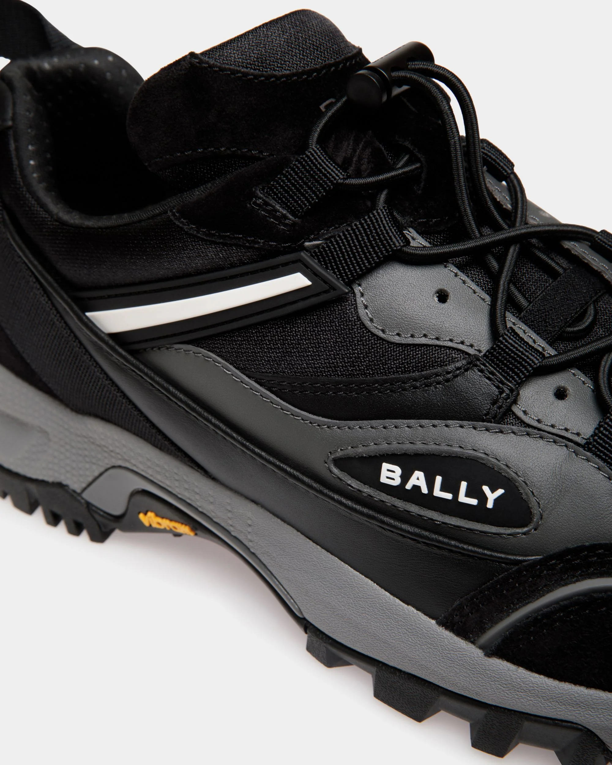 Faster Sneaker In Black Leather and Nylon - Image 5