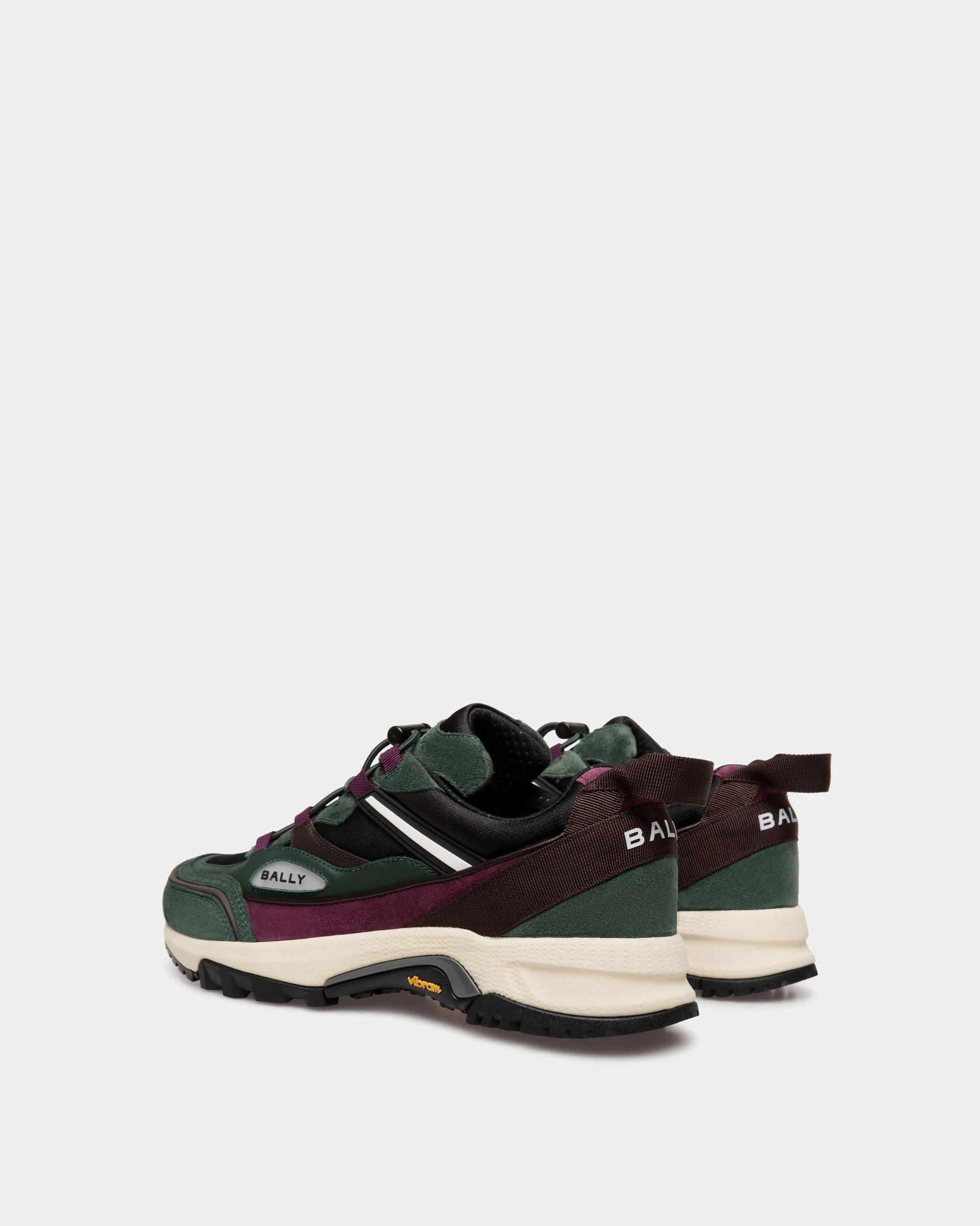 Faster Sneaker In Bottle Green Leather and Nylon - Image 3