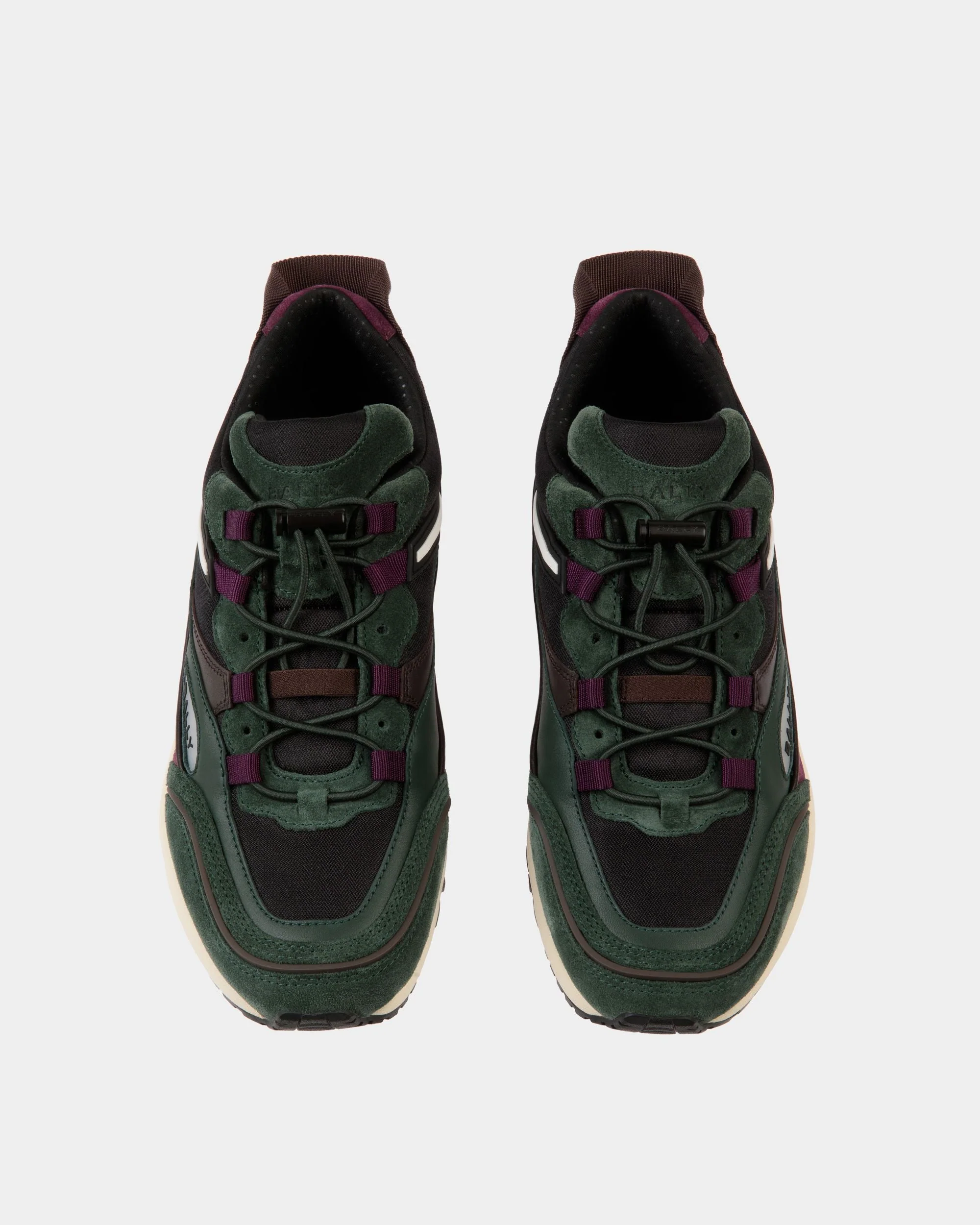 Faster Sneaker In Bottle Green Leather and Nylon - Image 4