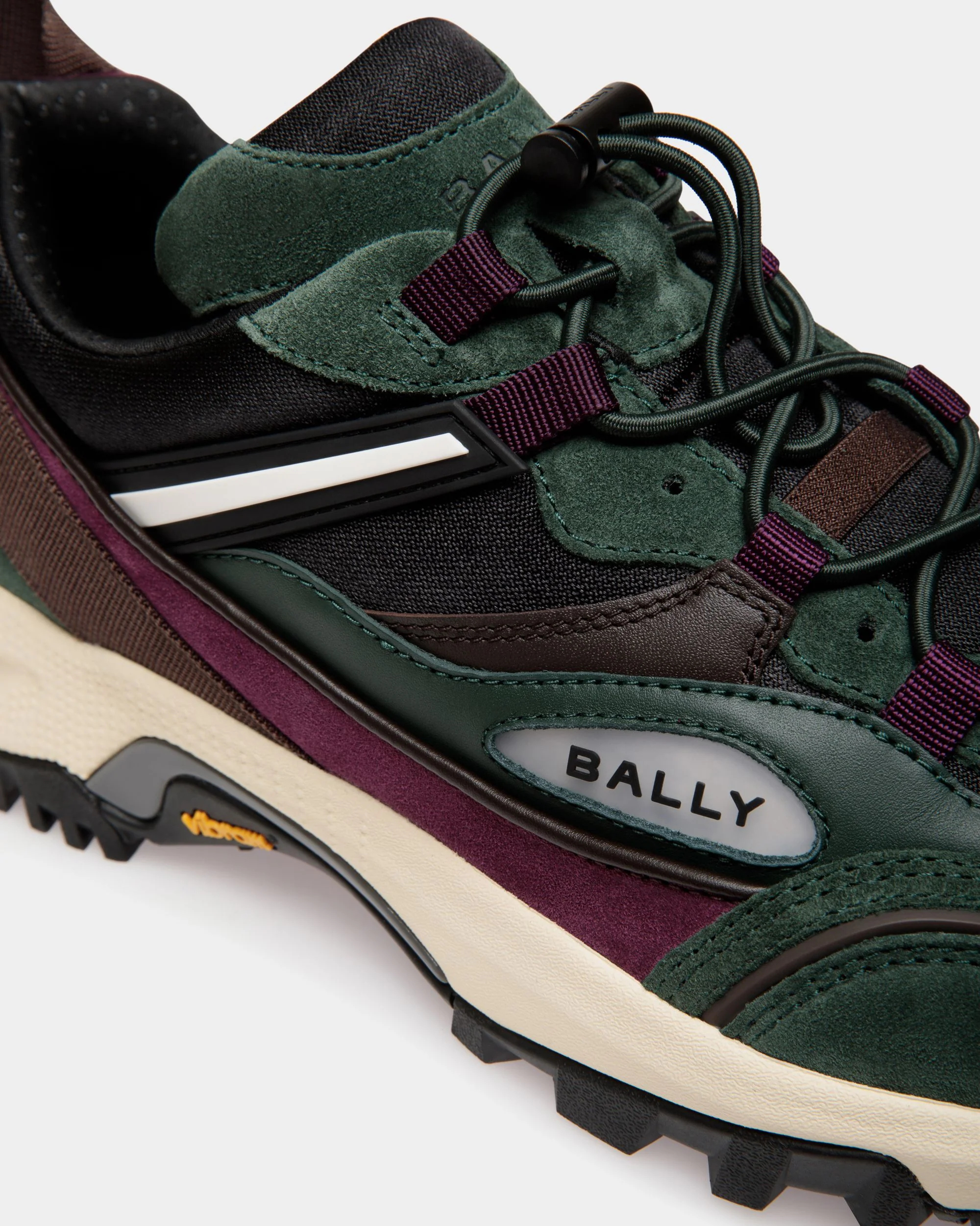 Faster Sneaker In Bottle Green Leather and Nylon - Image 5