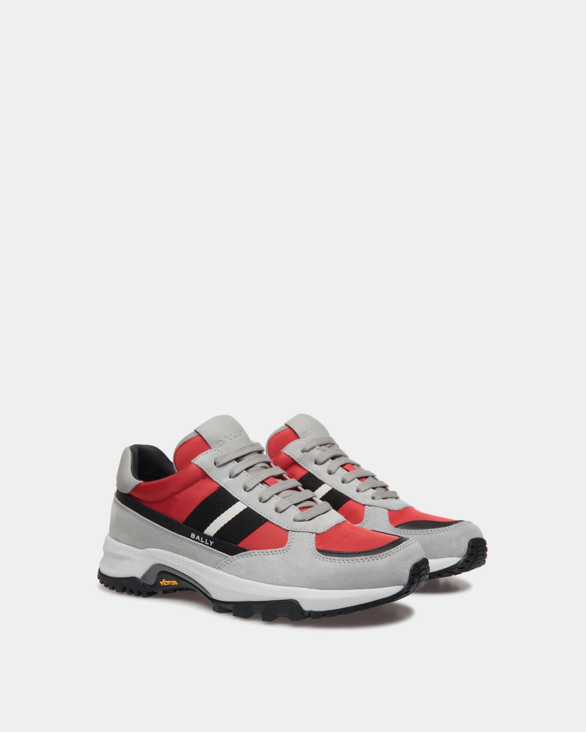 Faster Sneaker In Red Suede Leather and Nylon - Image 2