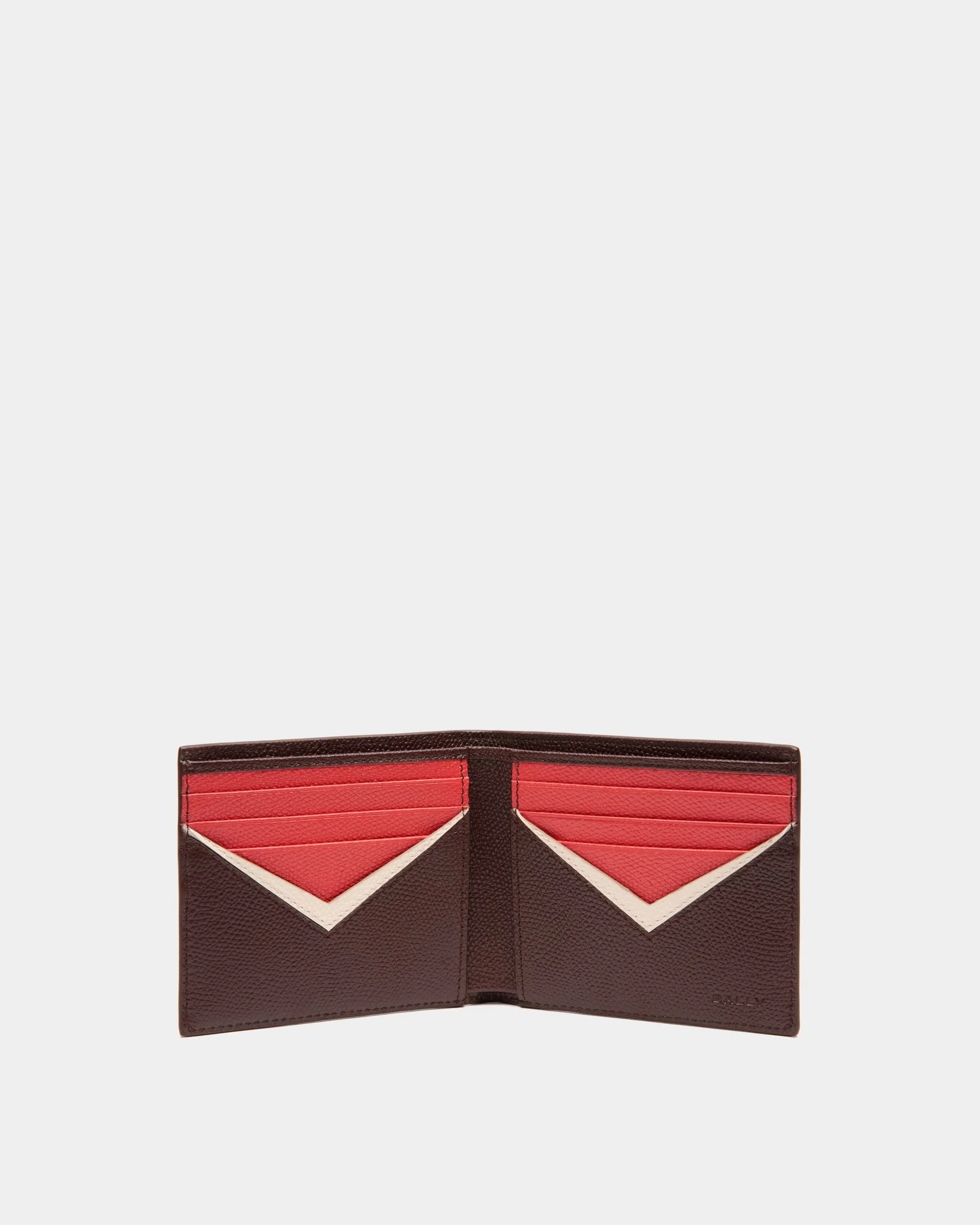 Flag Bifold Wallet In Chestnut Brown Grained Leather - Image 3