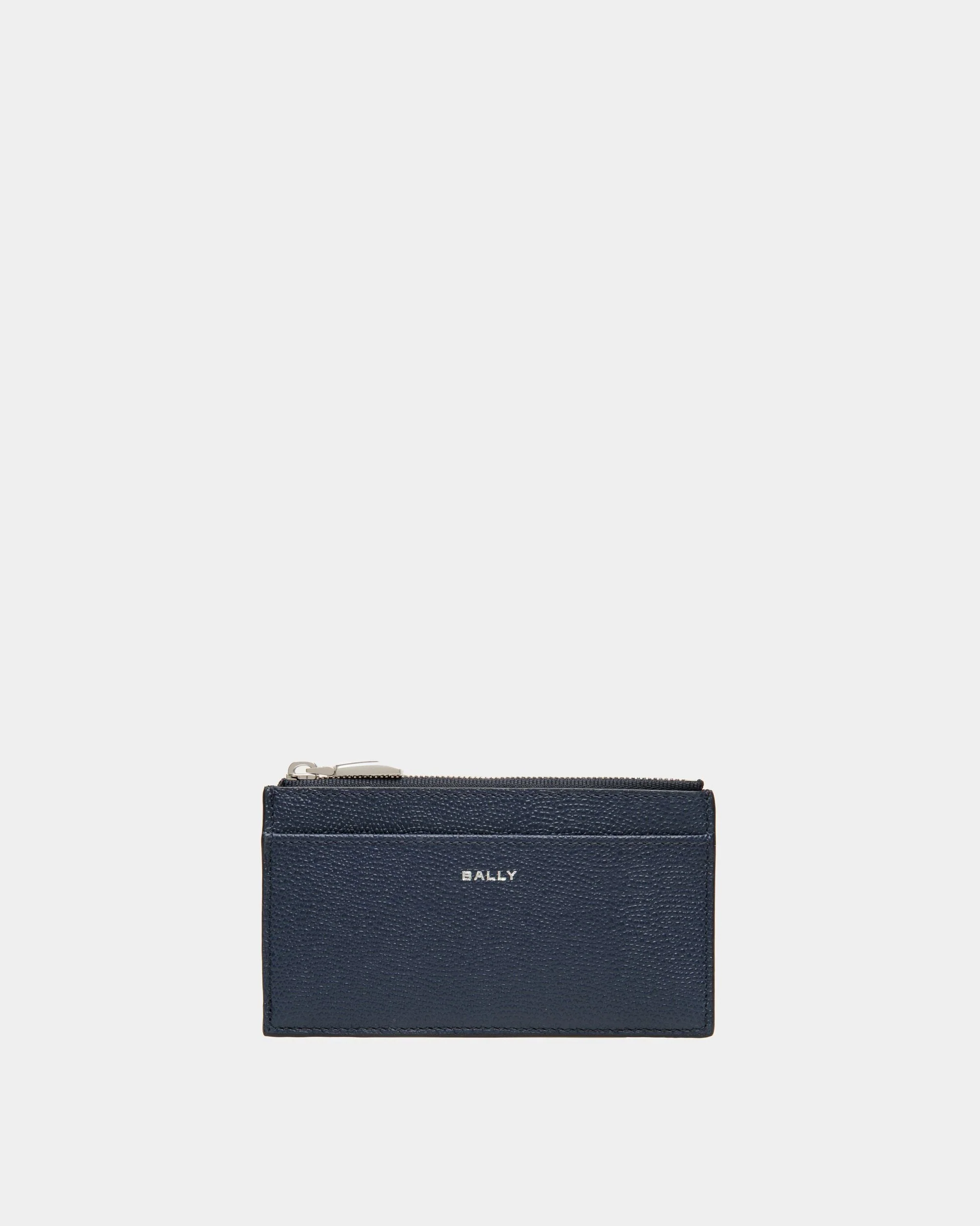Flag Coin & Card Holder in Blue Leather
