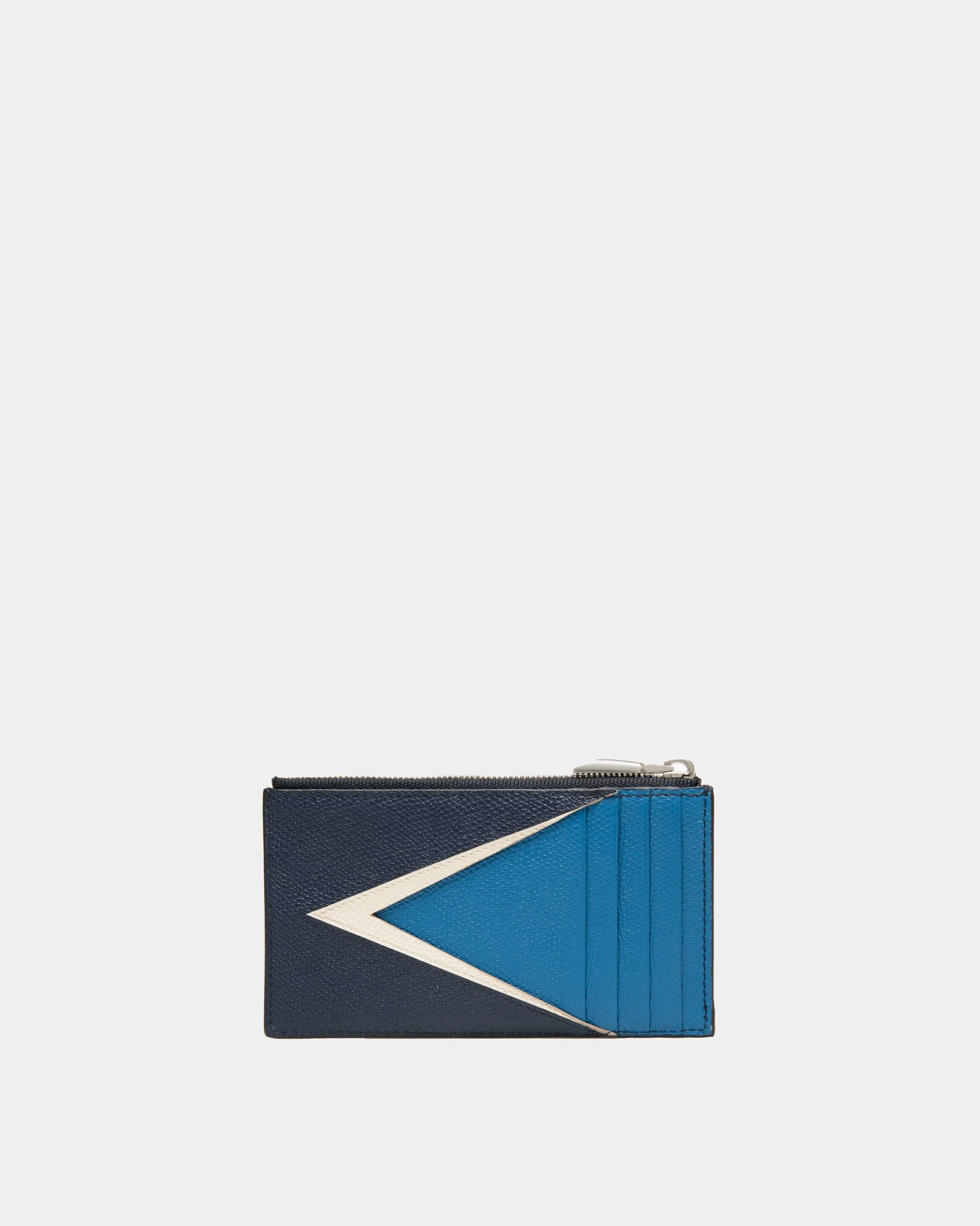 Flag Coin & Card Holder in Blue Leather - Image 2