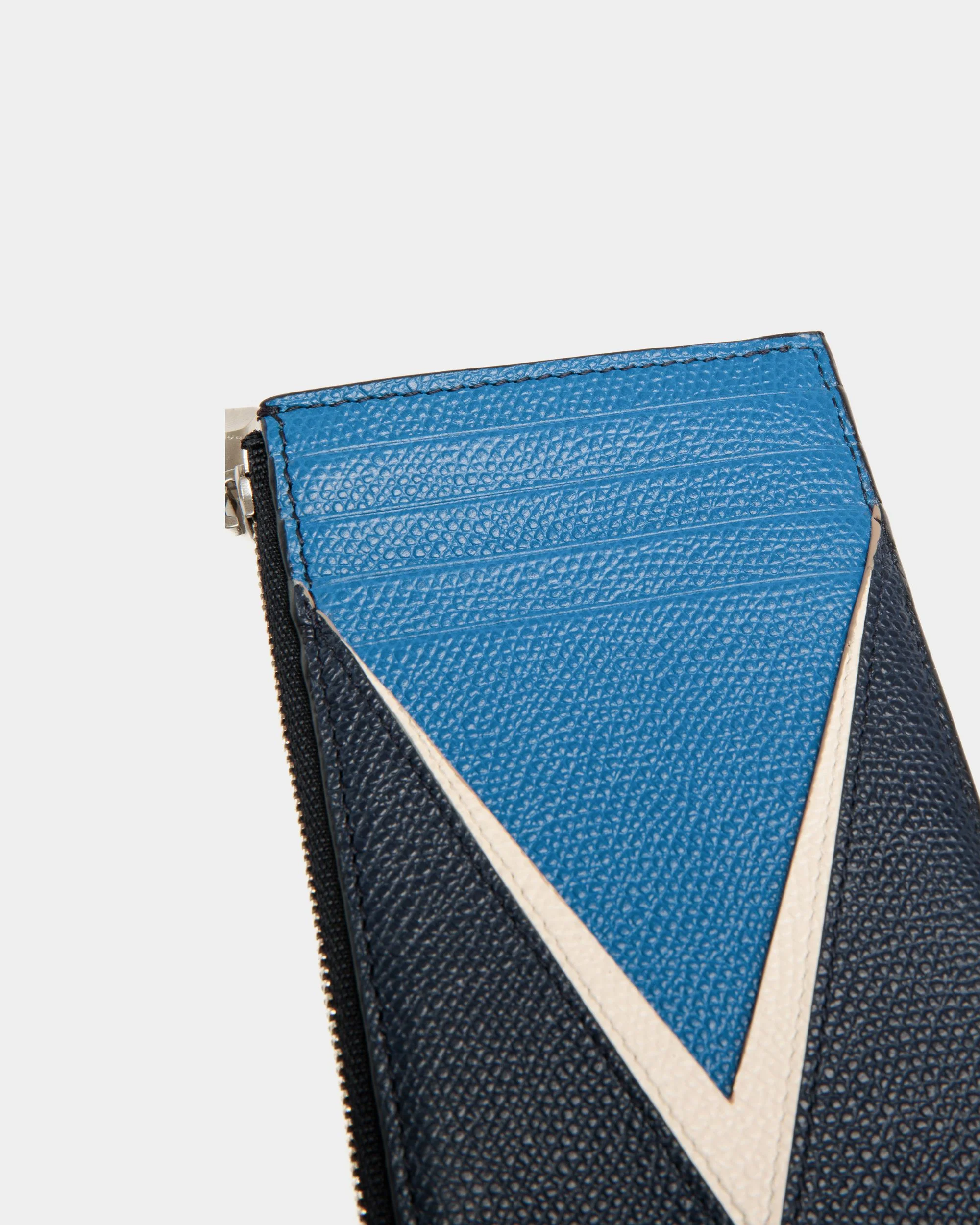 Flag Coin & Card Holder in Blue Leather - Image 4