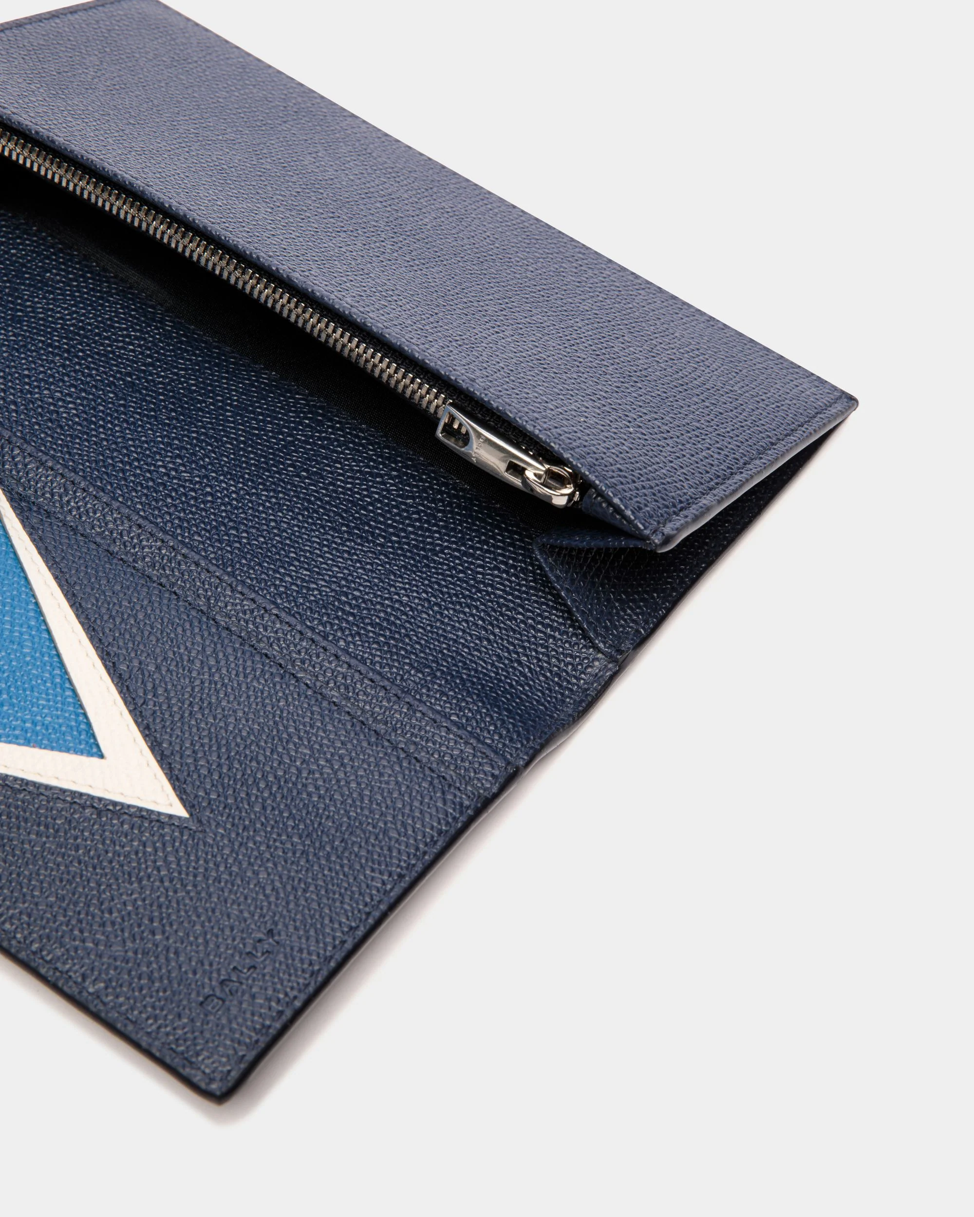 Flag Continental Wallet in Blue Leather - Image 4