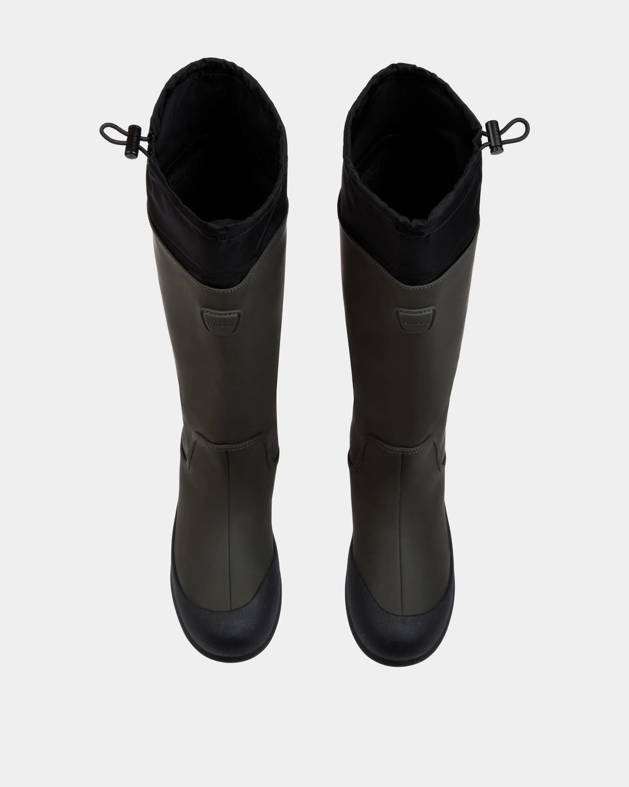Frei Boot in Military Green Rubberized Leather - Image 5