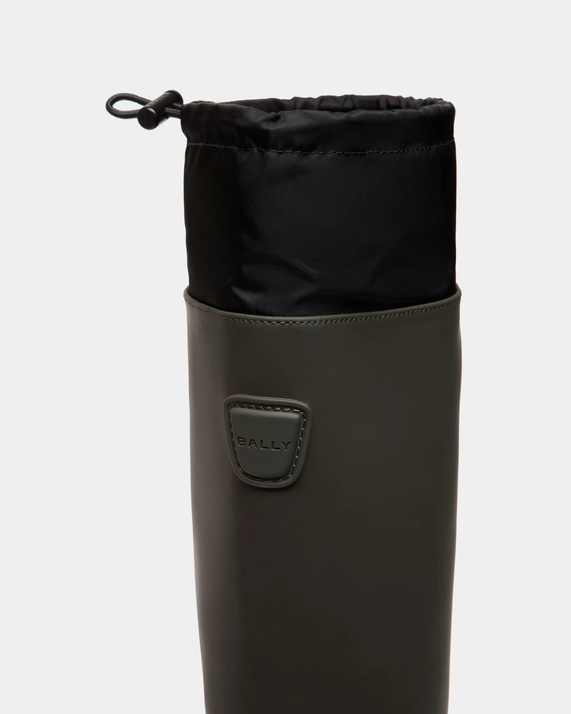 Frei Boot in Military Green Rubberized Leather - Image 6