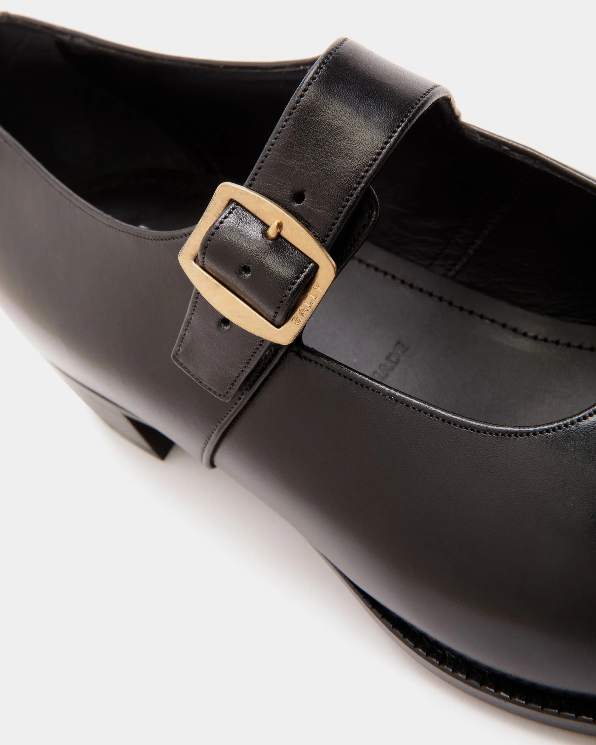 Glendale Mary-Jane in Black Leather - Image 5