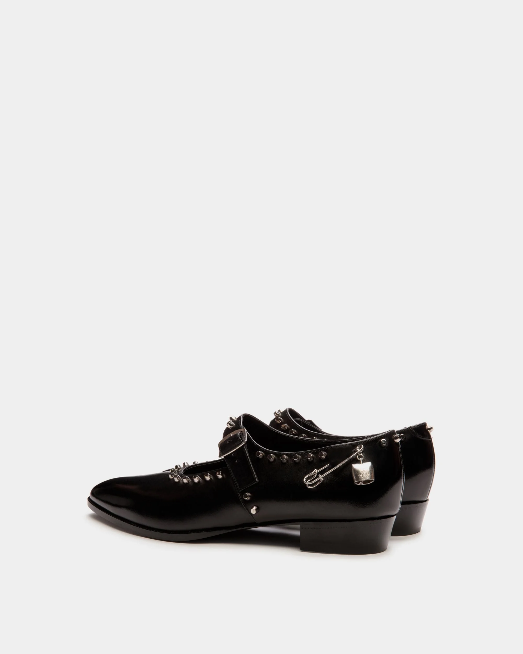 Glendale Mary-Jane in Black Leather with Studs - Image 4