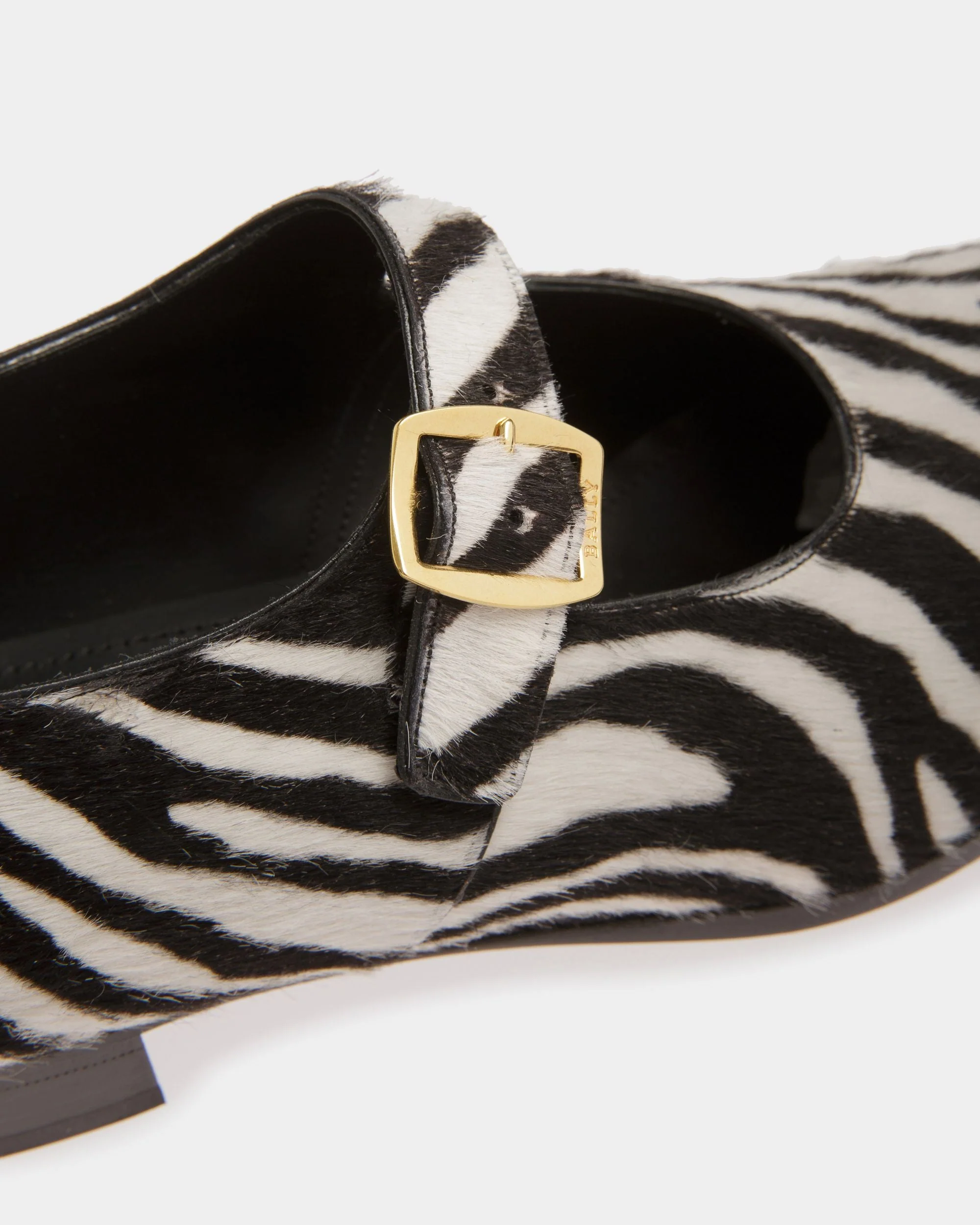 Glendale Monk Strap Shoes In White And Black Haircalf Leather - Image 4