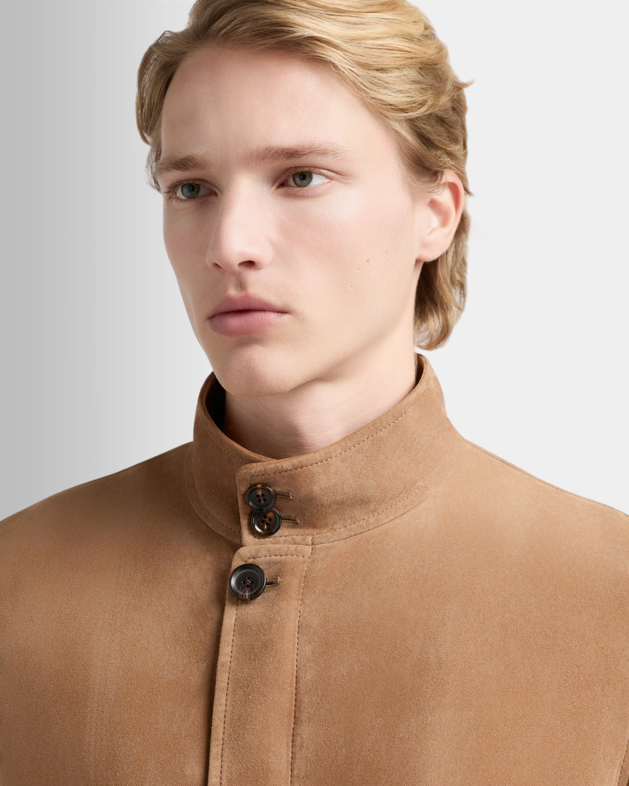 Harrington Jacket in Light Beige Suede - Image 3