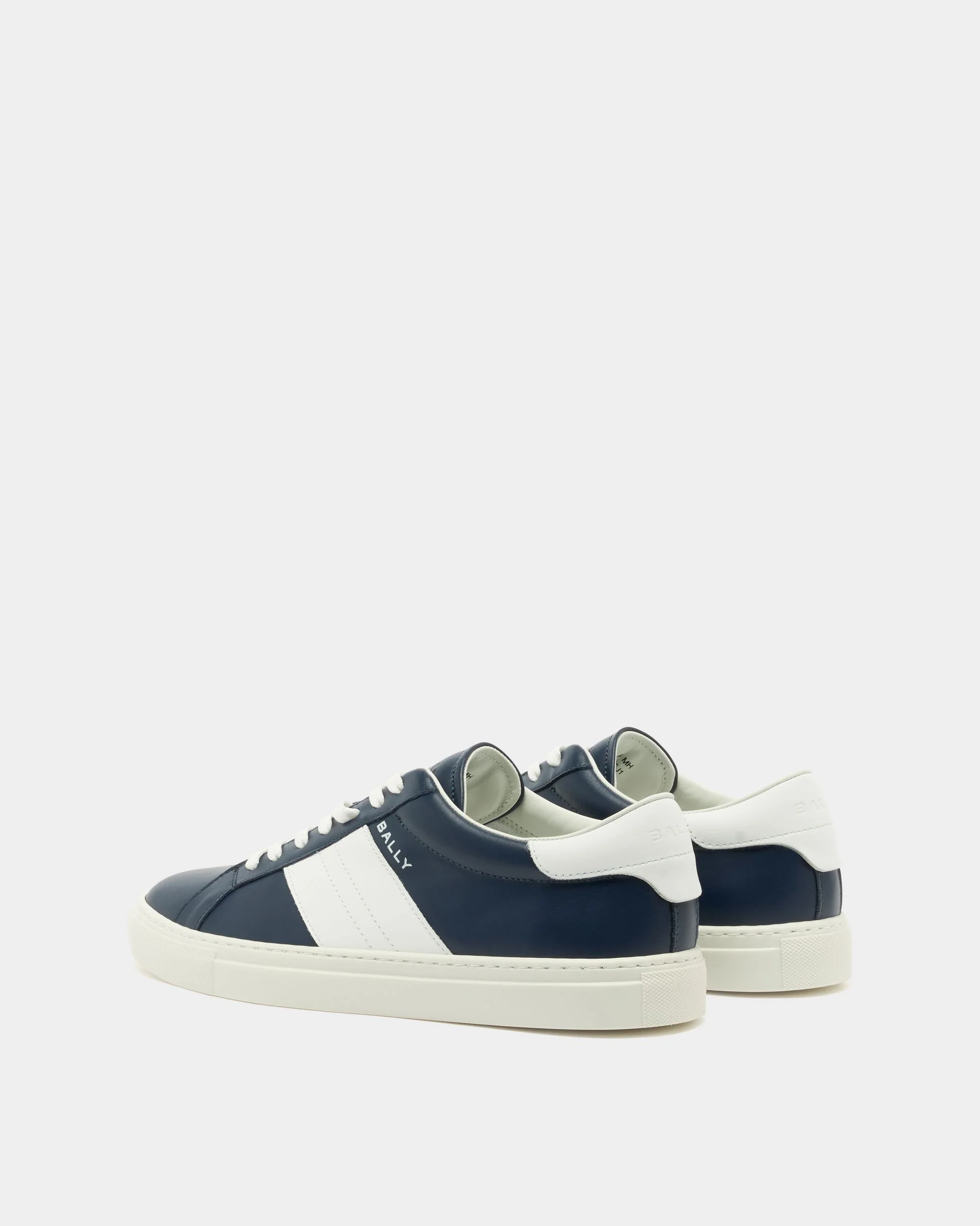 Hedon Sneaker in Blue and White Leather - Image 4