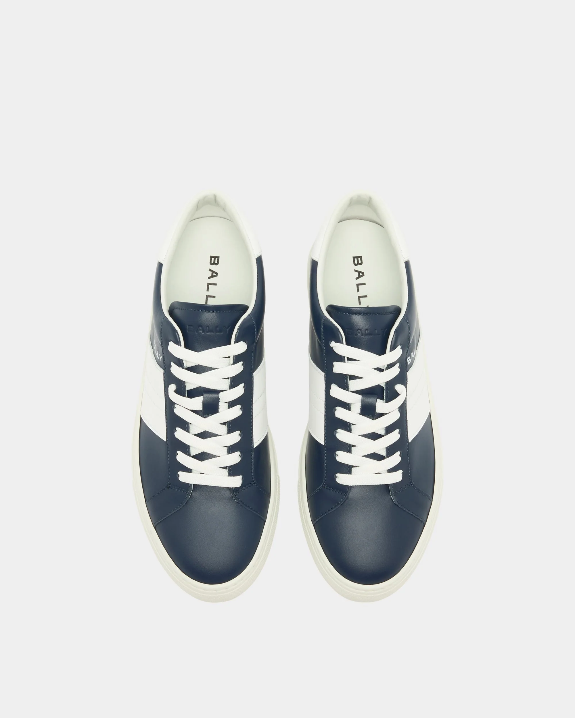 Hedon Sneaker in Blue and White Leather - Image 5