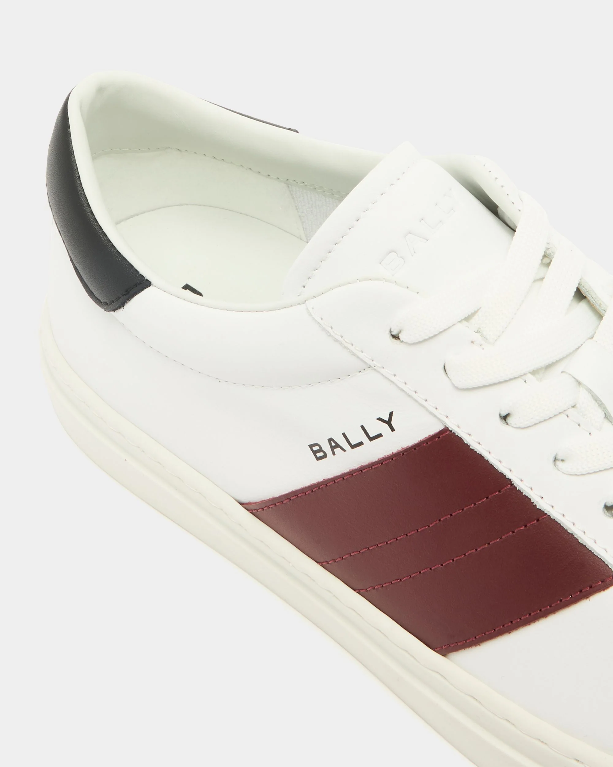 Hedon Sneaker in White and Red Leather - Image 6