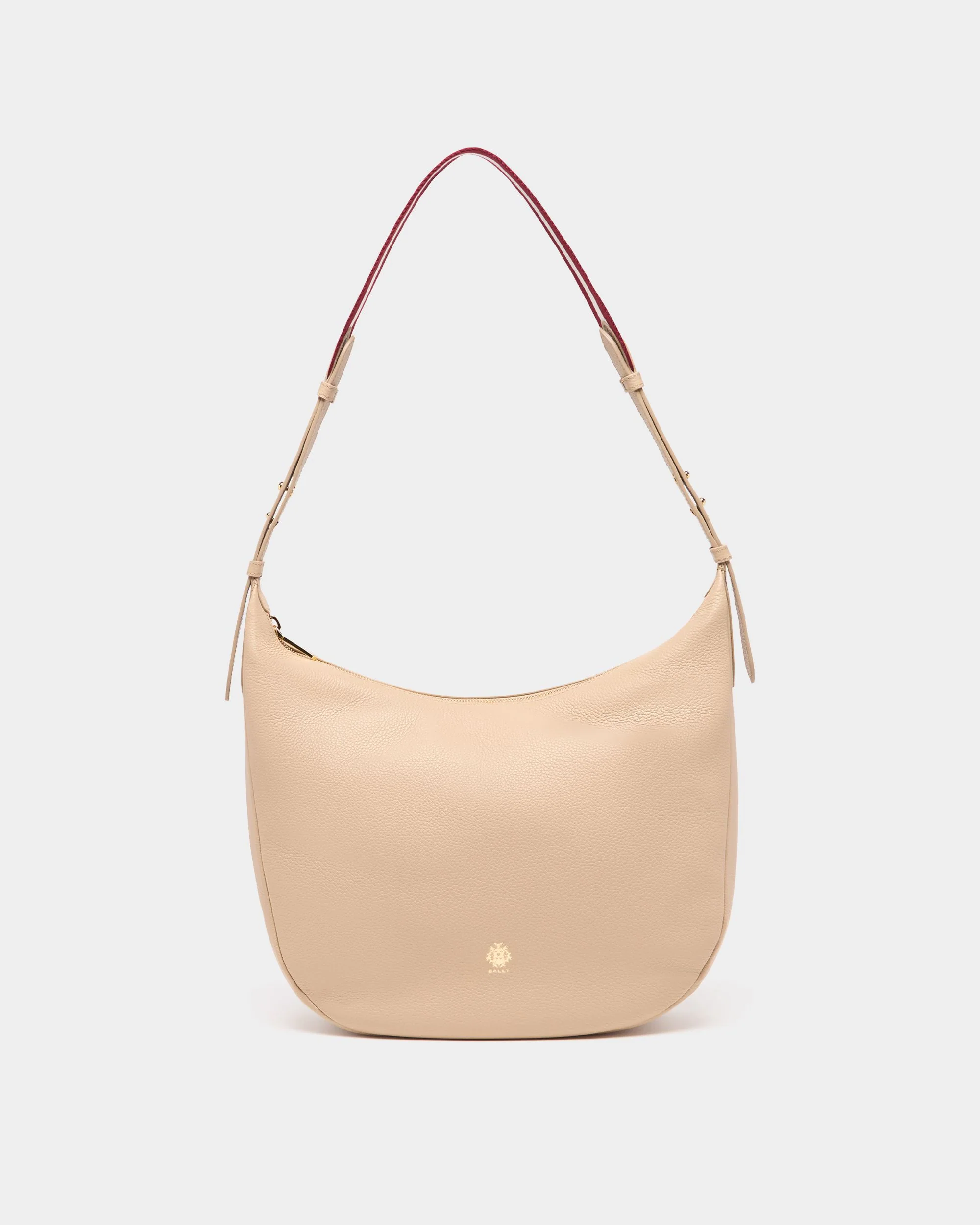 Hera Hobo Bag in Light Beige Grained Leather