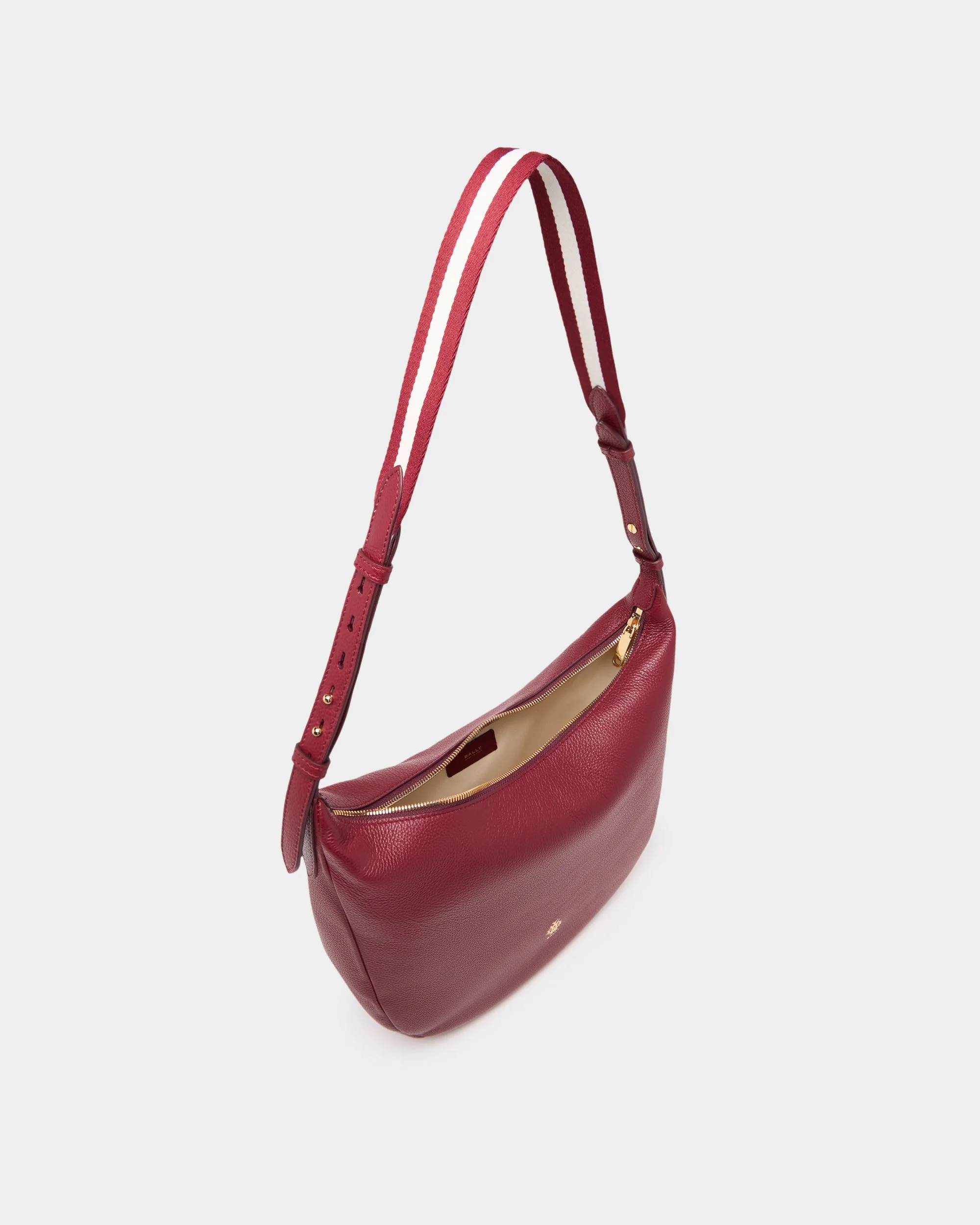 Hera Hobo Bag in Ruby Red Grained Leather - Image 4
