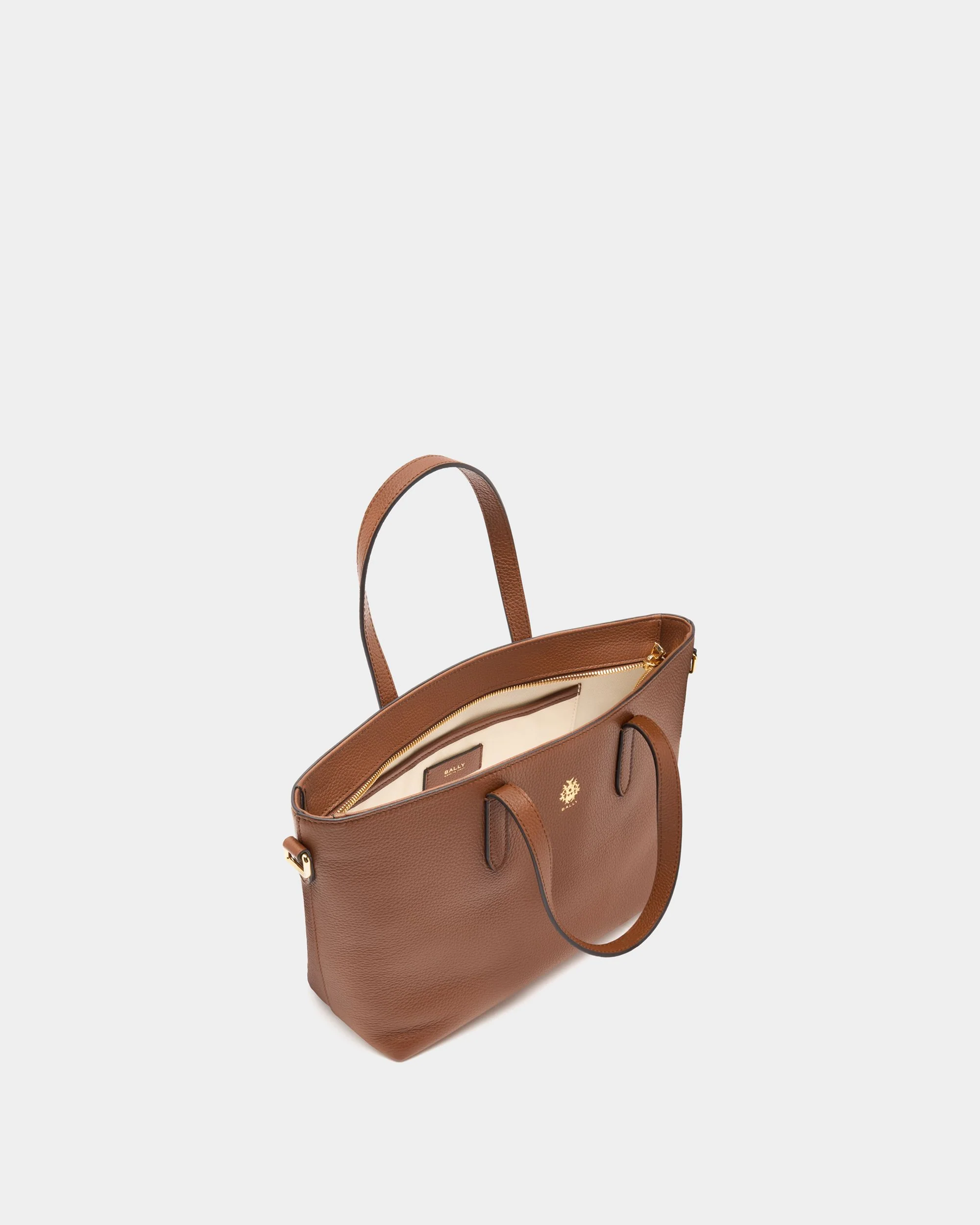 Hera Tote Bag in Brown Grained Leather - Image 5