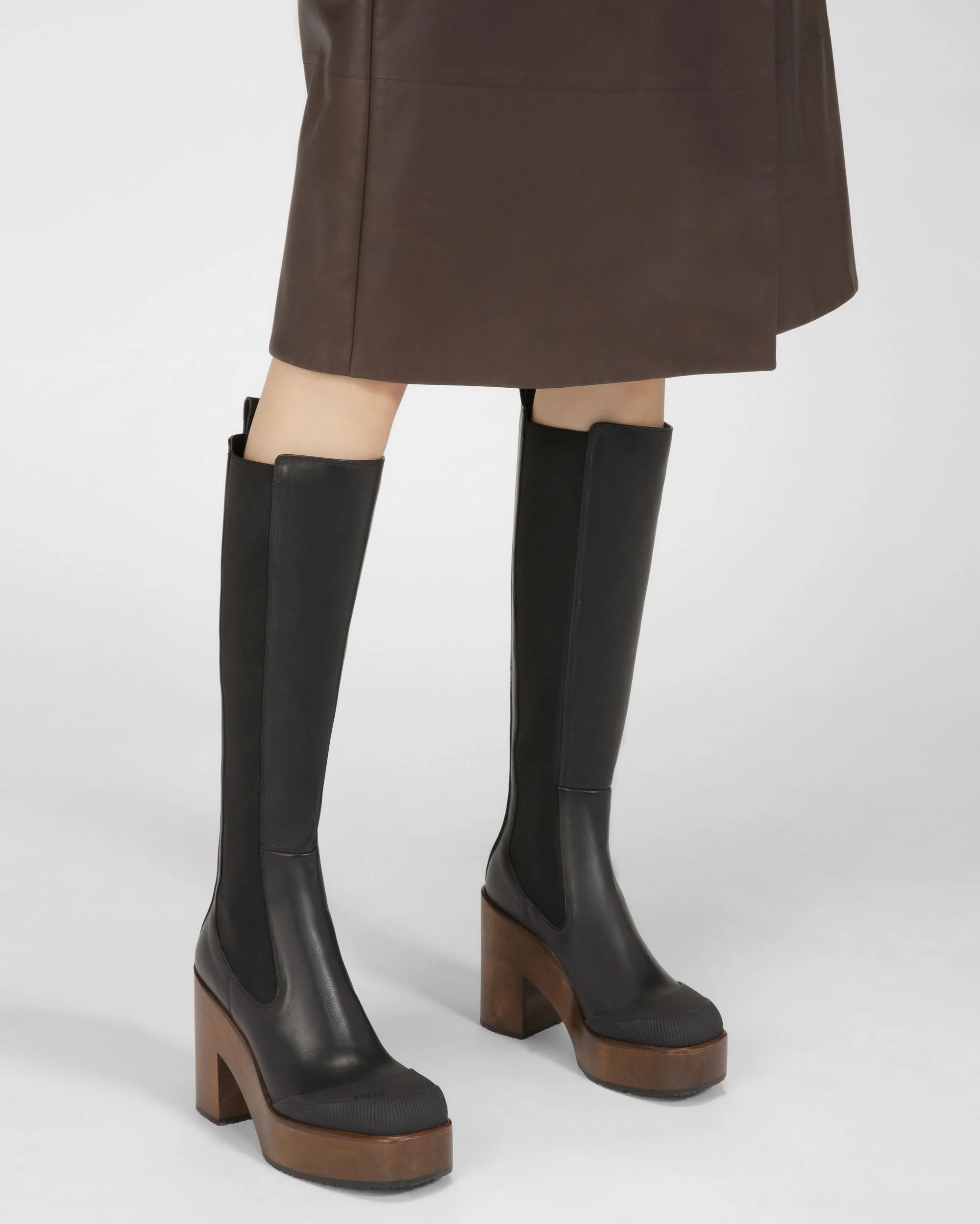 Ianna Leather Long Boots In Black - Image 6