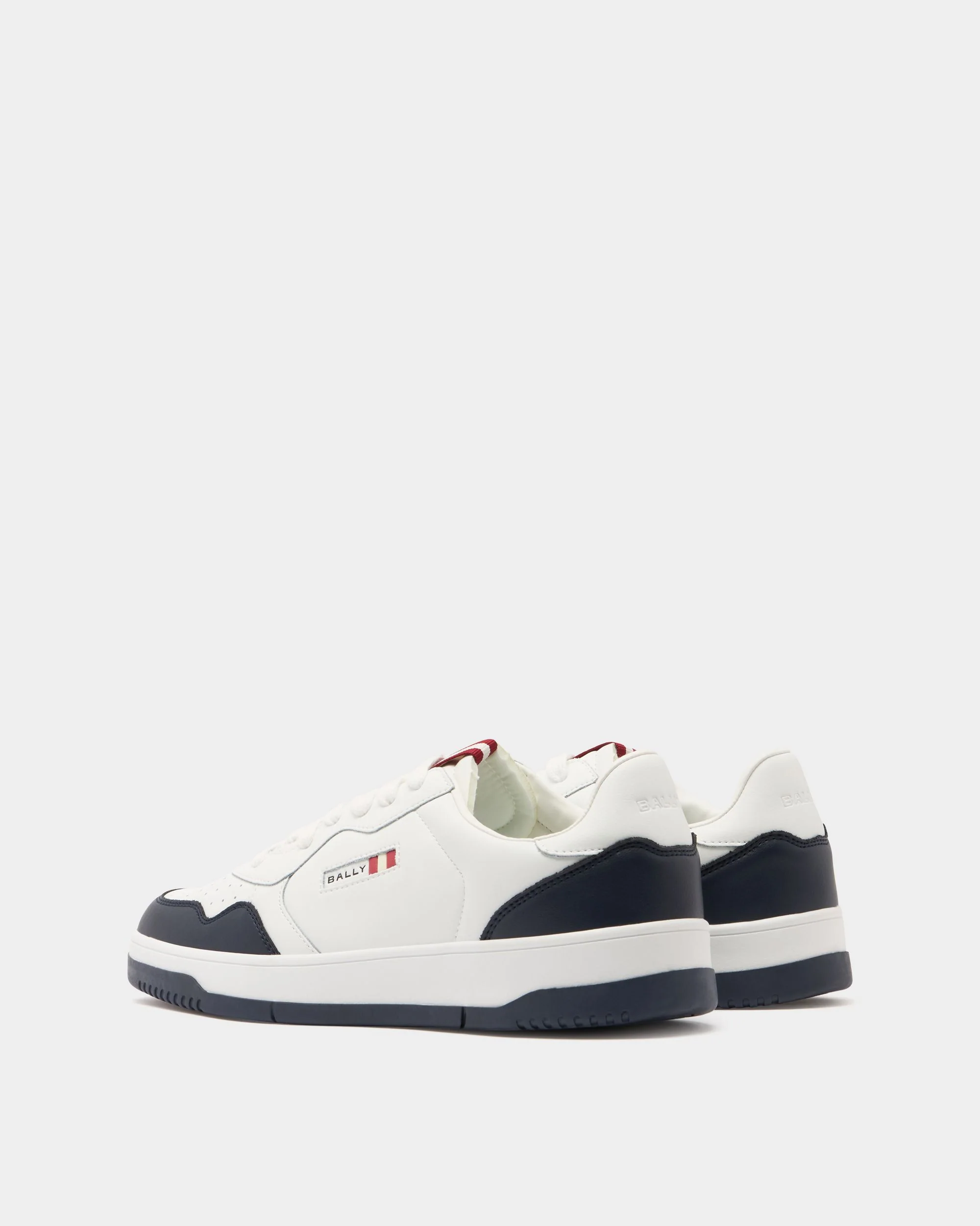 Jasper Sneaker in White and Blue Leather - Image 3