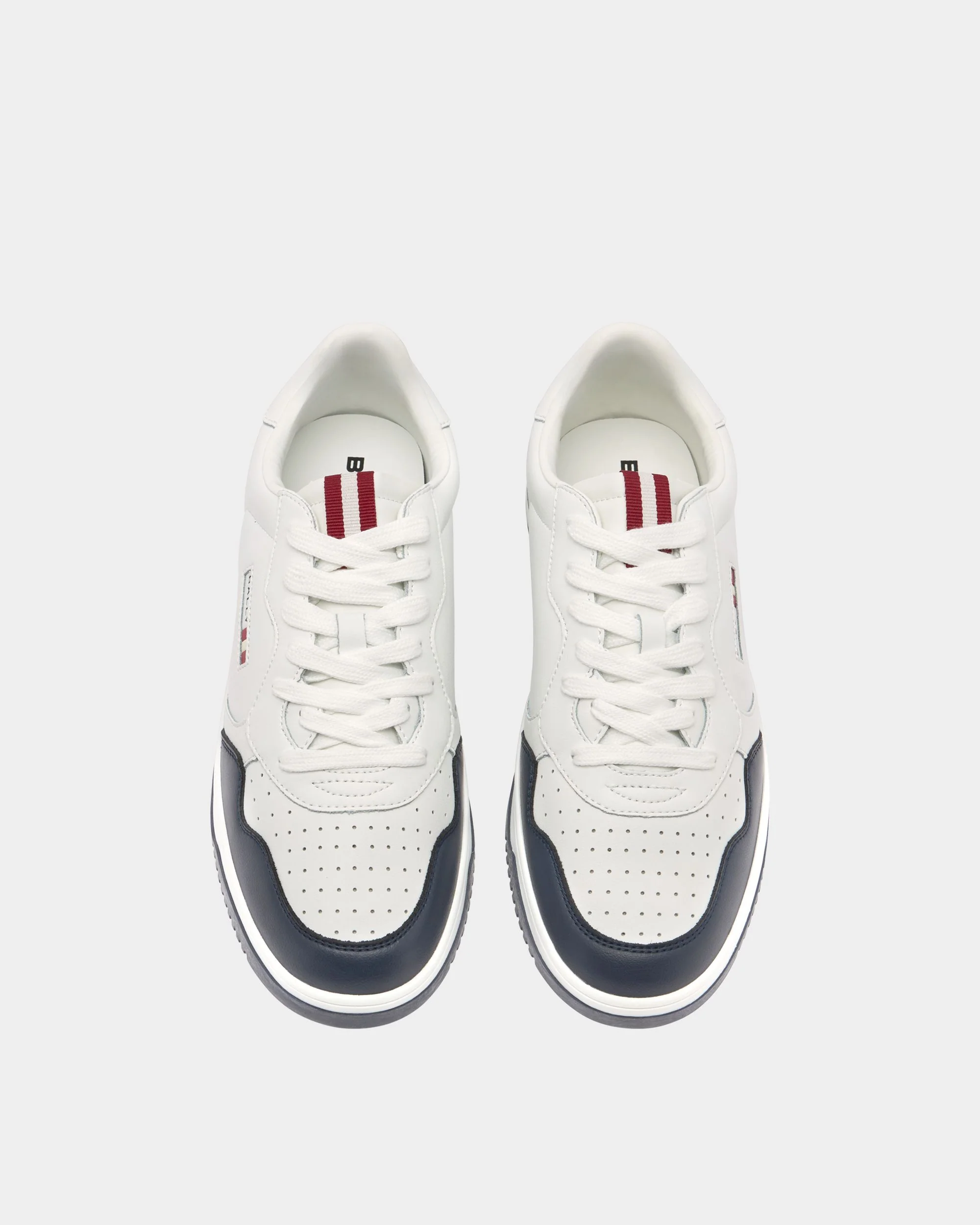 Jasper Sneaker in White and Blue Leather - Image 4