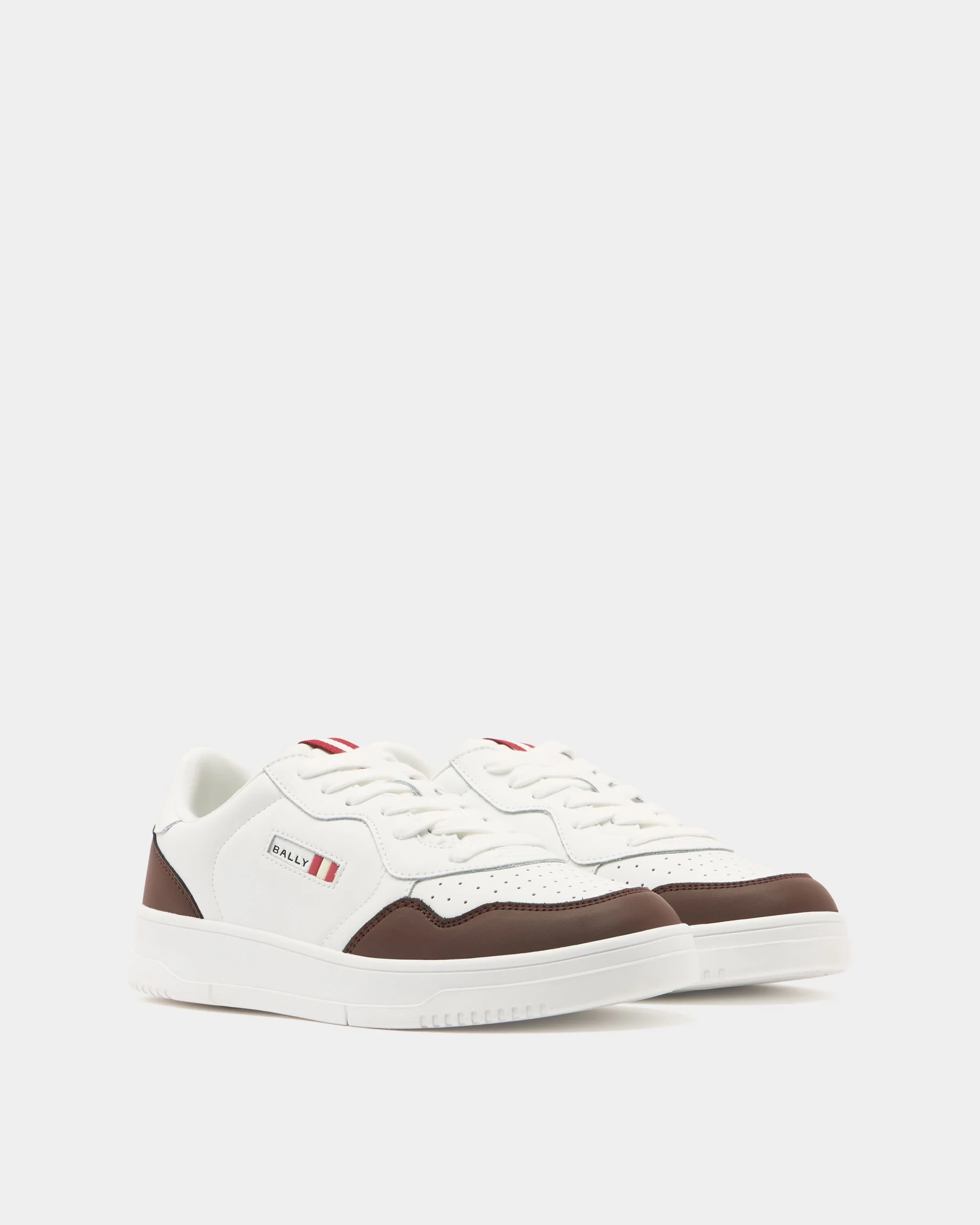 Jasper Sneaker in White and Brown Leather - Image 2