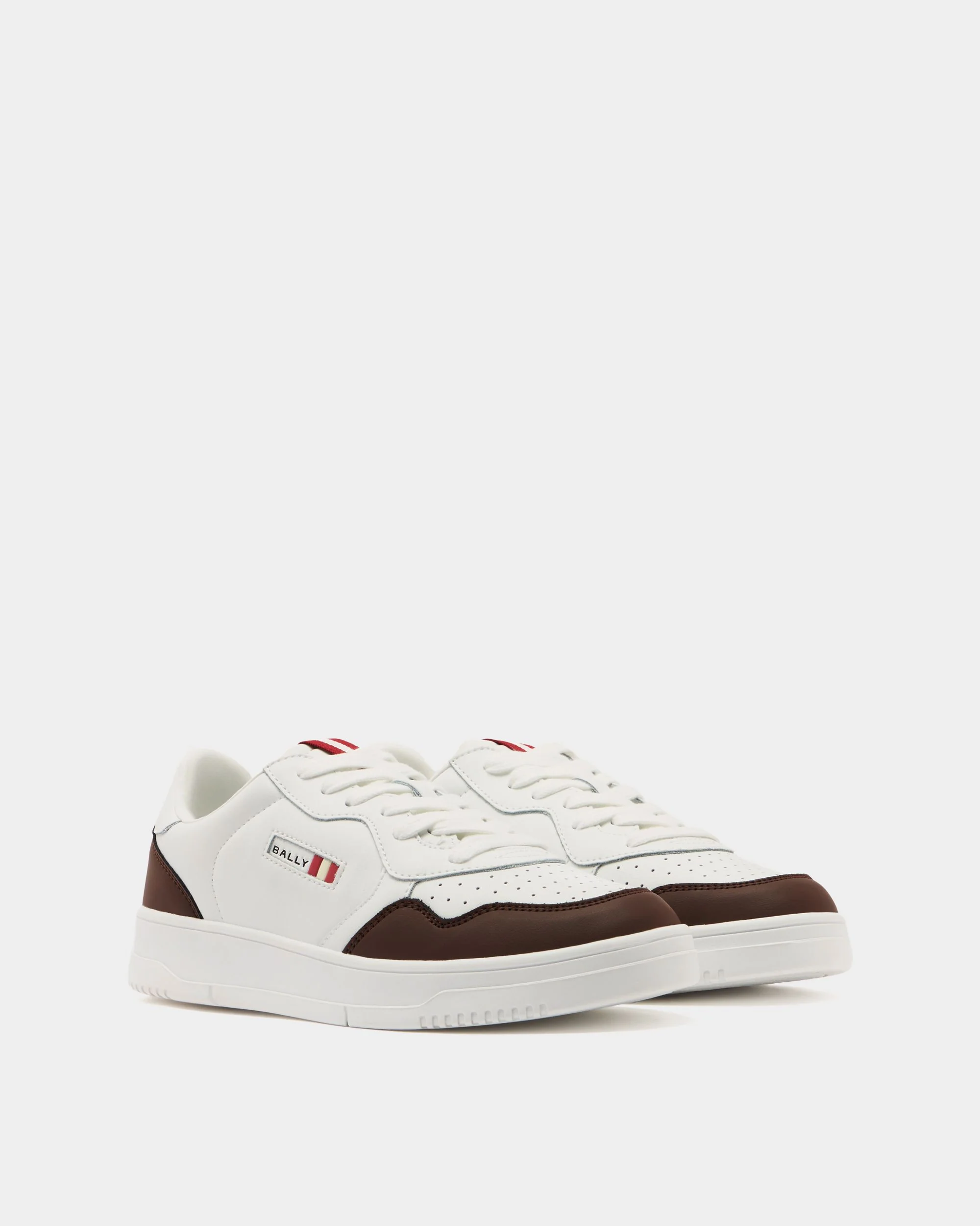 Jasper Sneaker in White and Brown Leather - Image 2