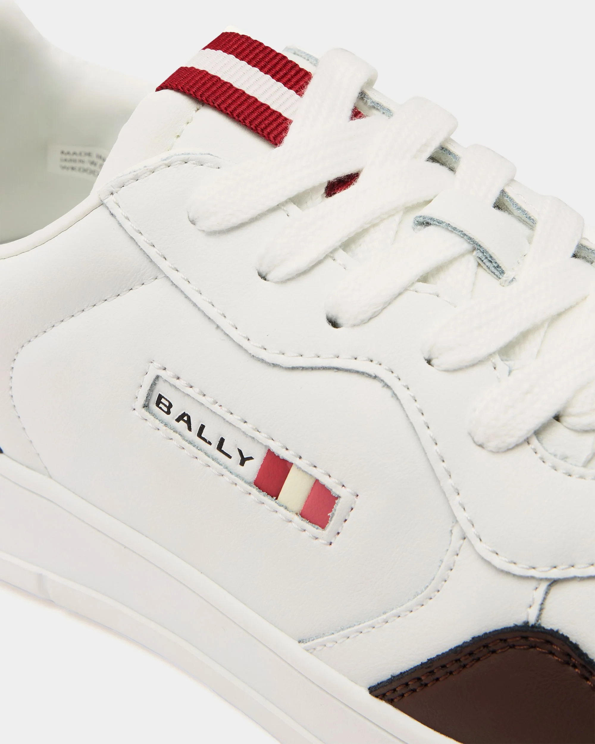Jasper Sneaker in White and Brown Leather - Image 5