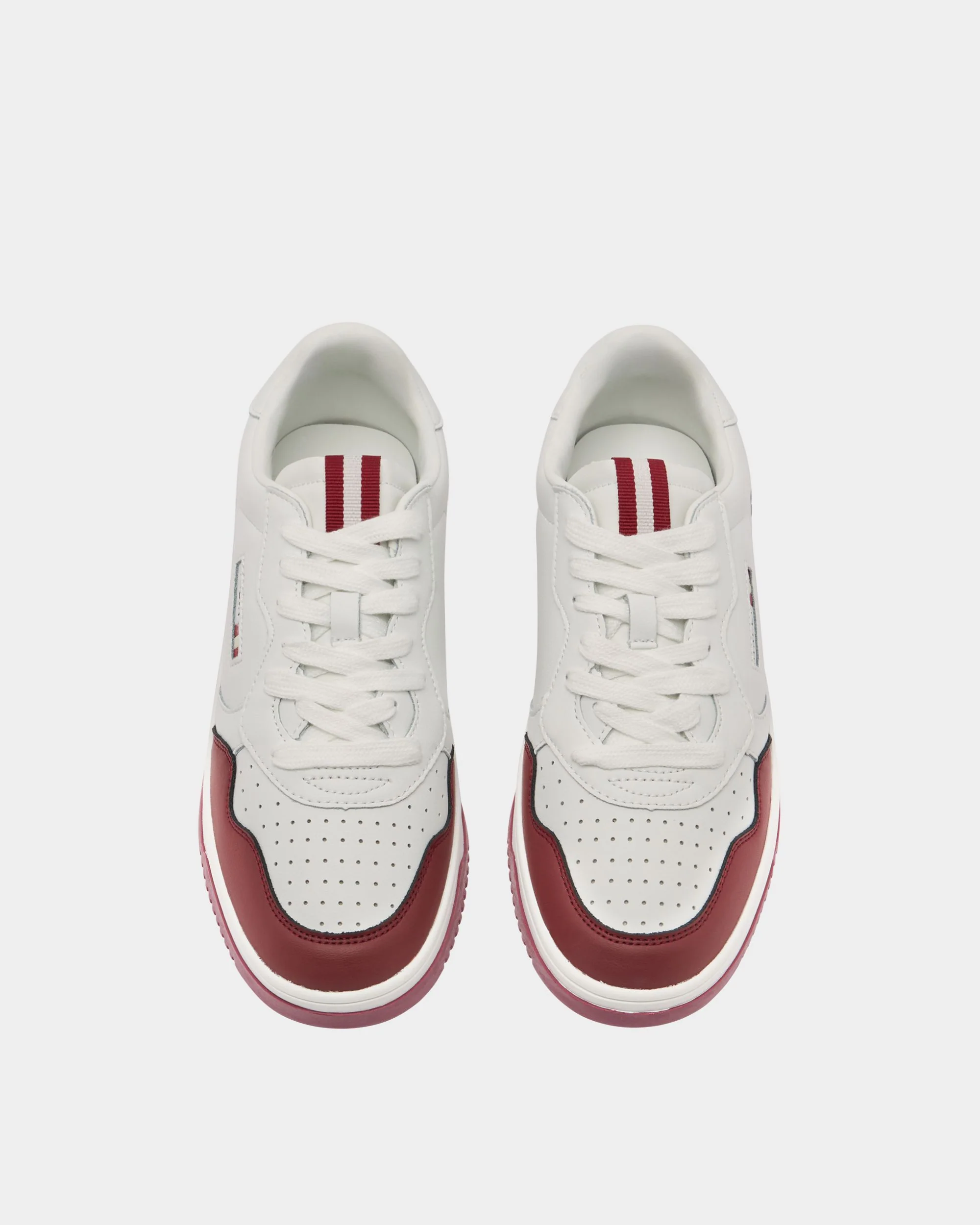Jasper Sneaker in White and Red Leather - Image 4
