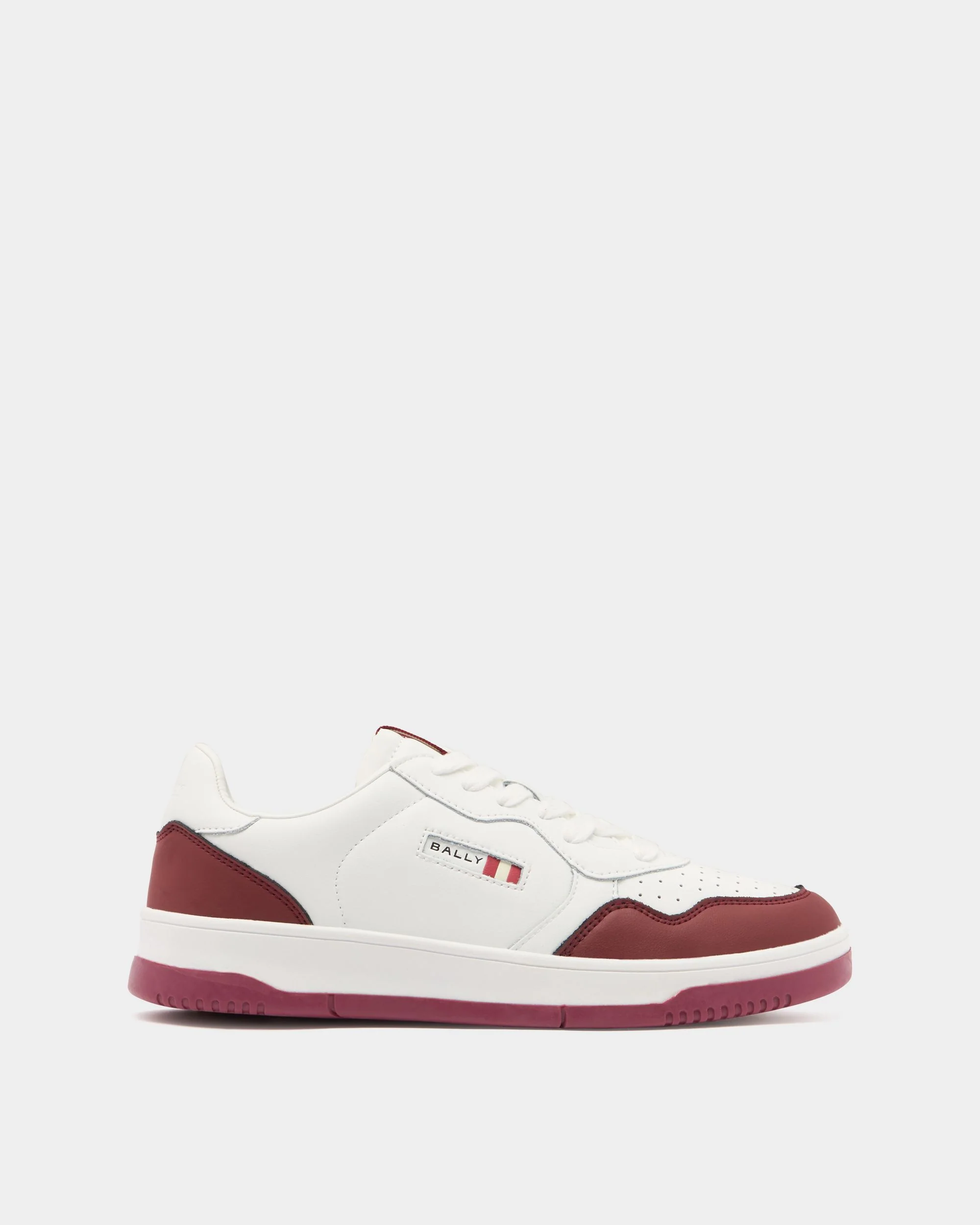Jasper Sneaker in White and Red Leather