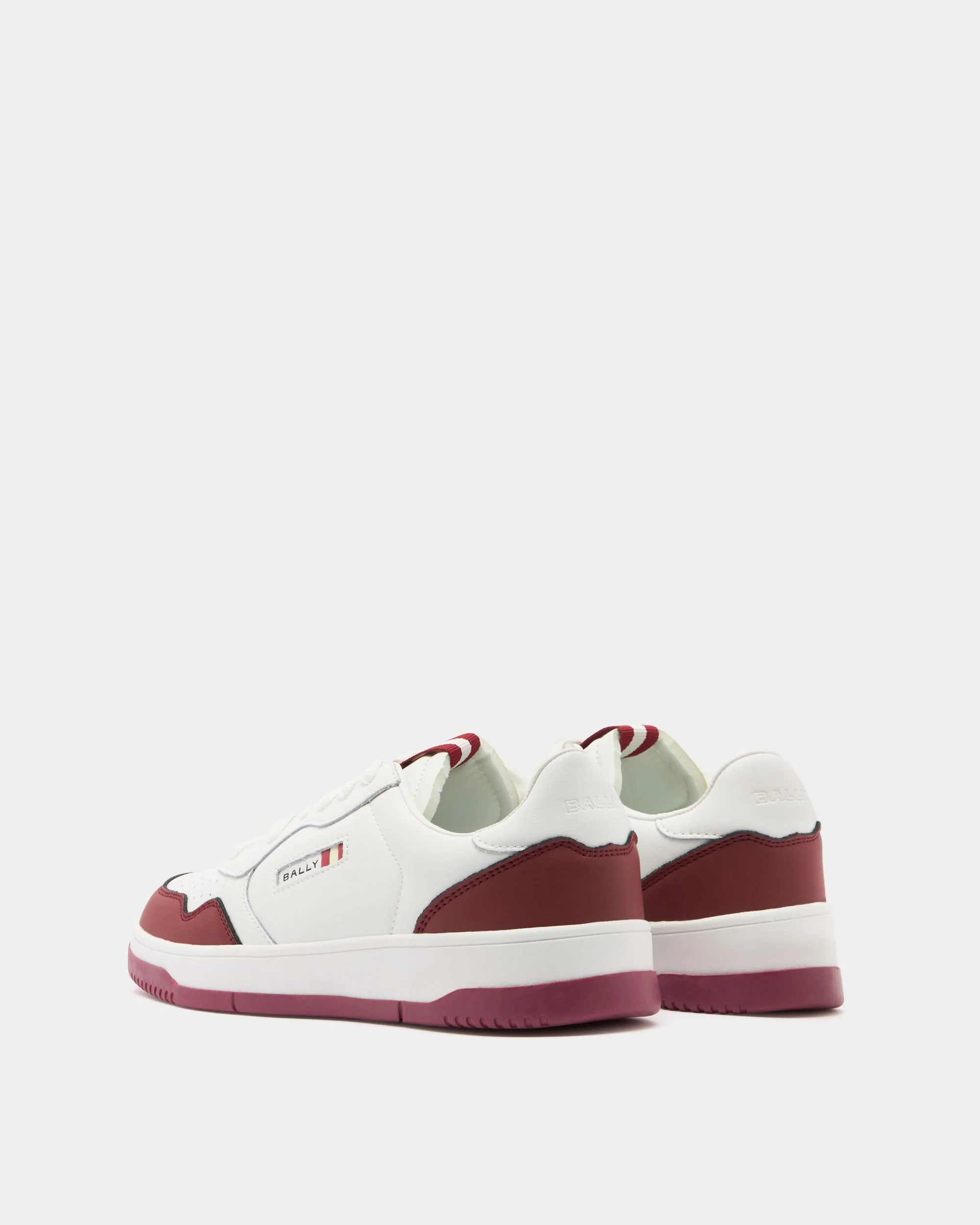 Jasper Sneaker in White and Red Leather - Image 3