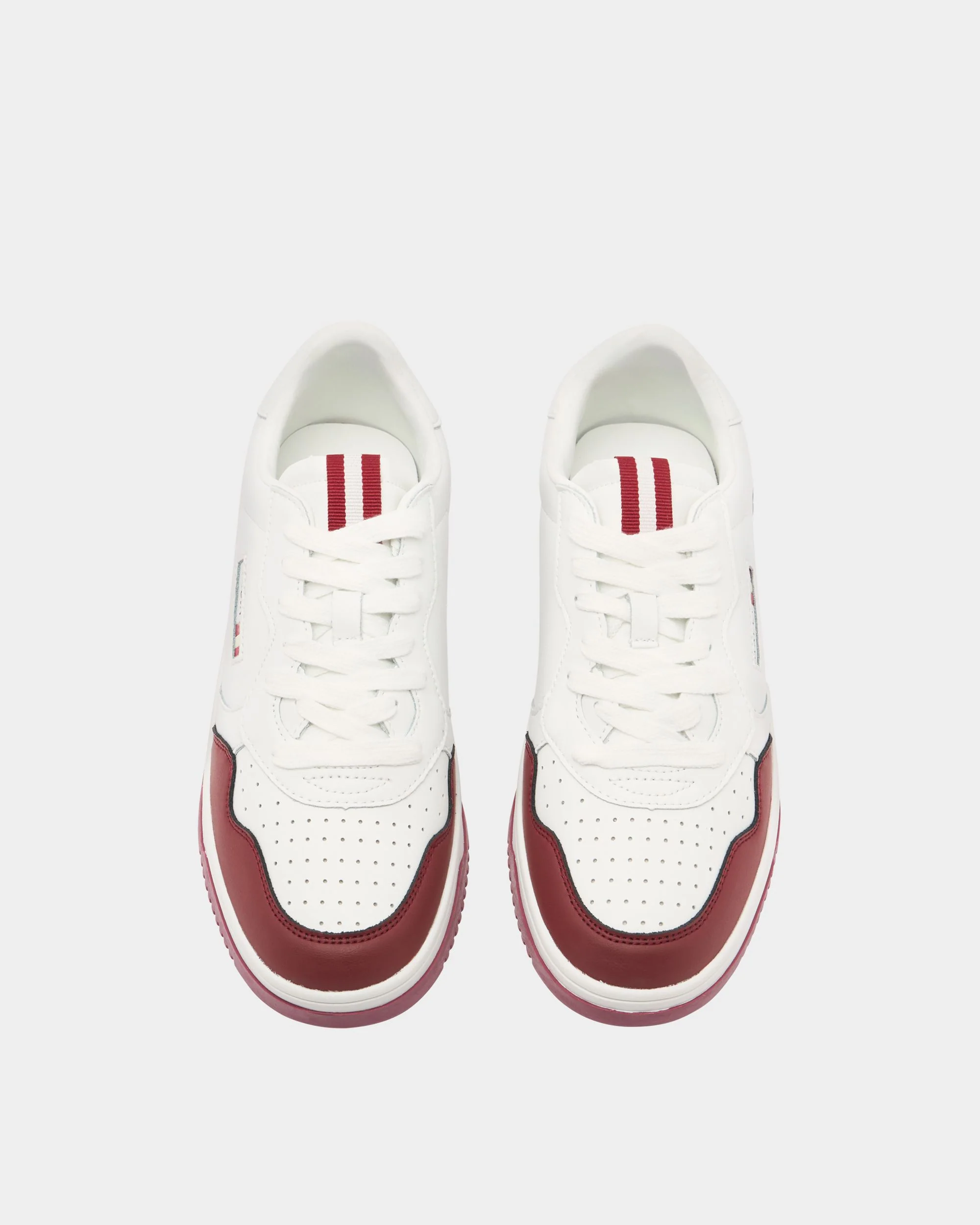 Jasper Sneaker in White and Red Leather - Image 4