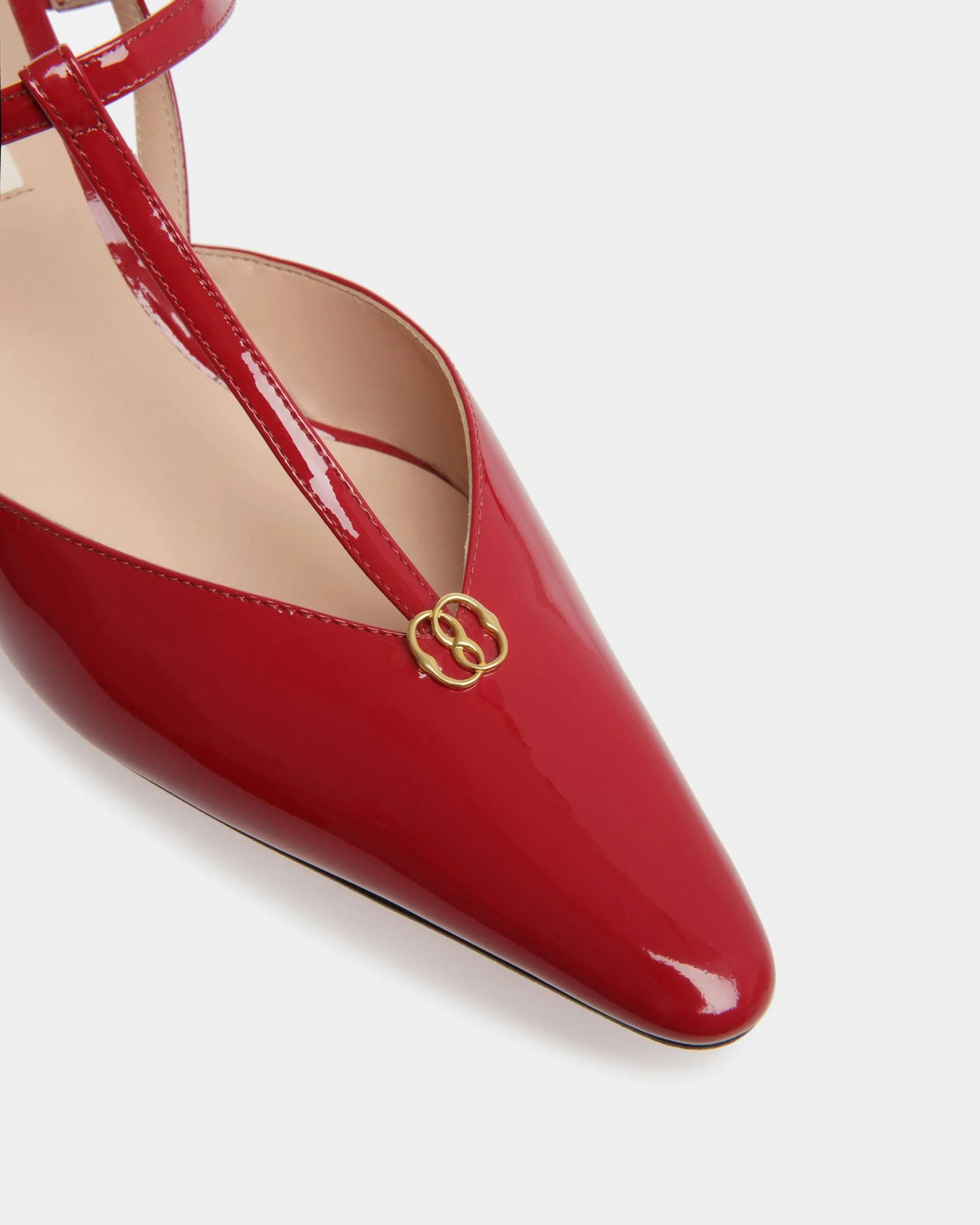 Katy Sling Pump In Ruby Red And Bone Leather - Image 5
