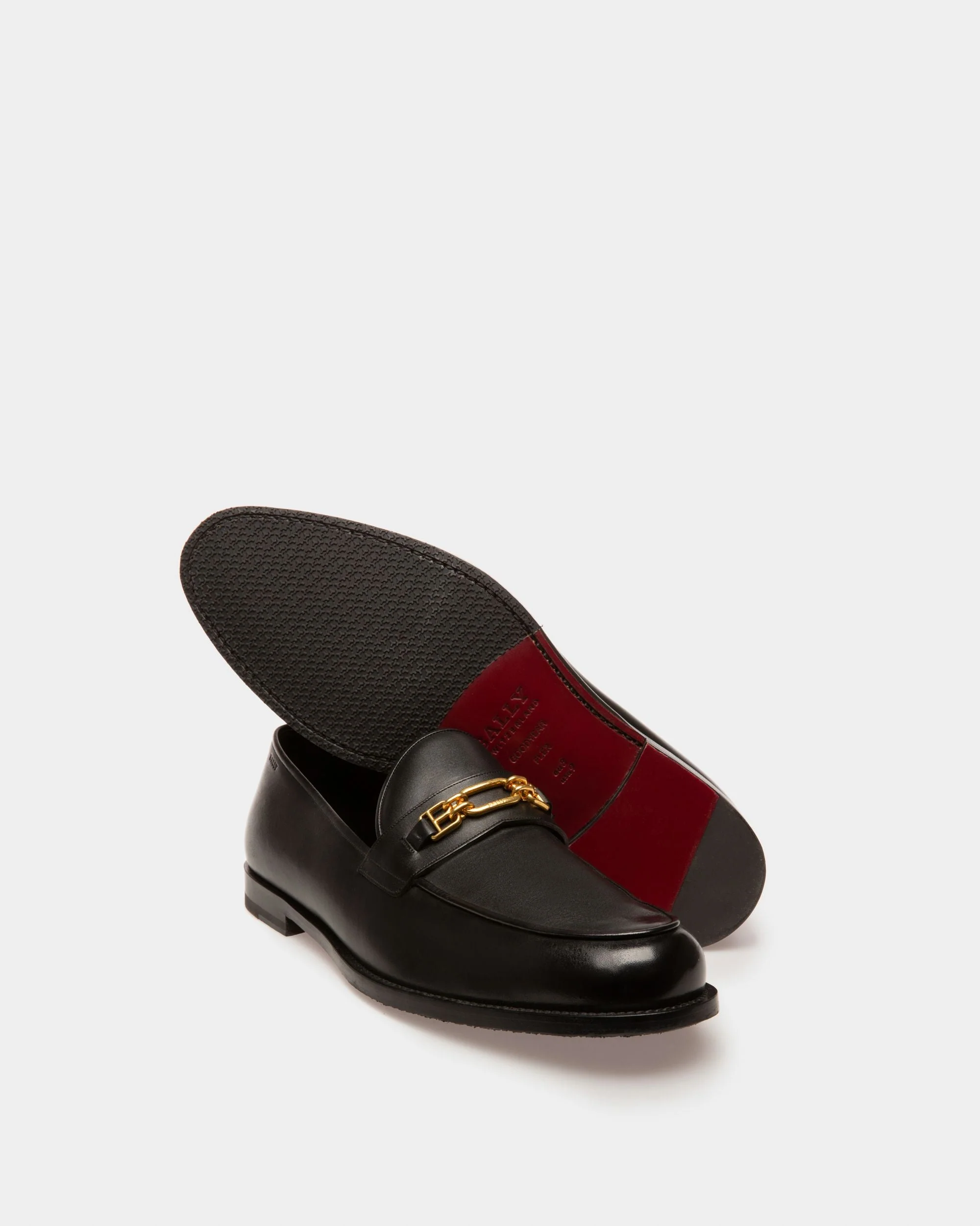 Kelsy Leather Moccasins In Black - Image 4