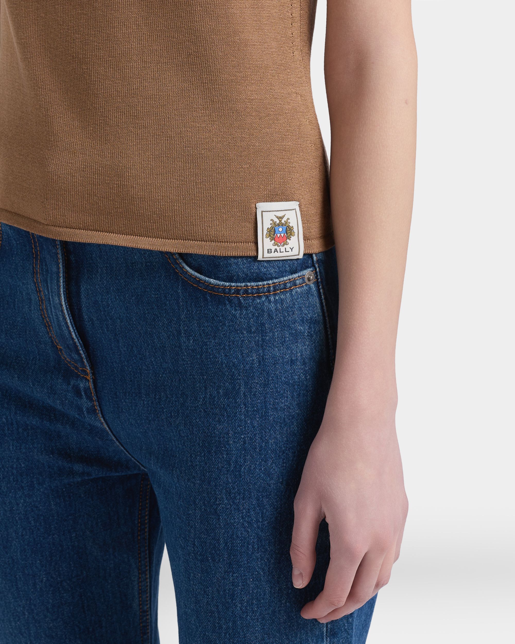 Knit Top in Camel Cotton And Silk - Image 3