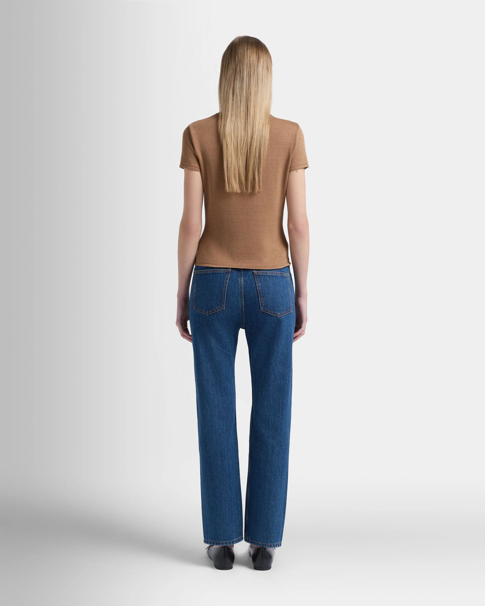 Knit Top in Camel Cotton And Silk - Image 6