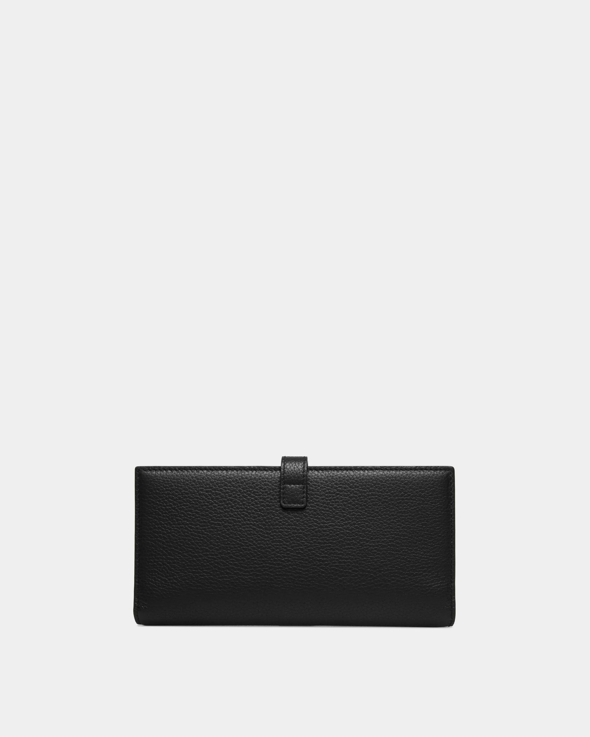 Lock Me Long Wallet In Black Grained Leather - Image 2